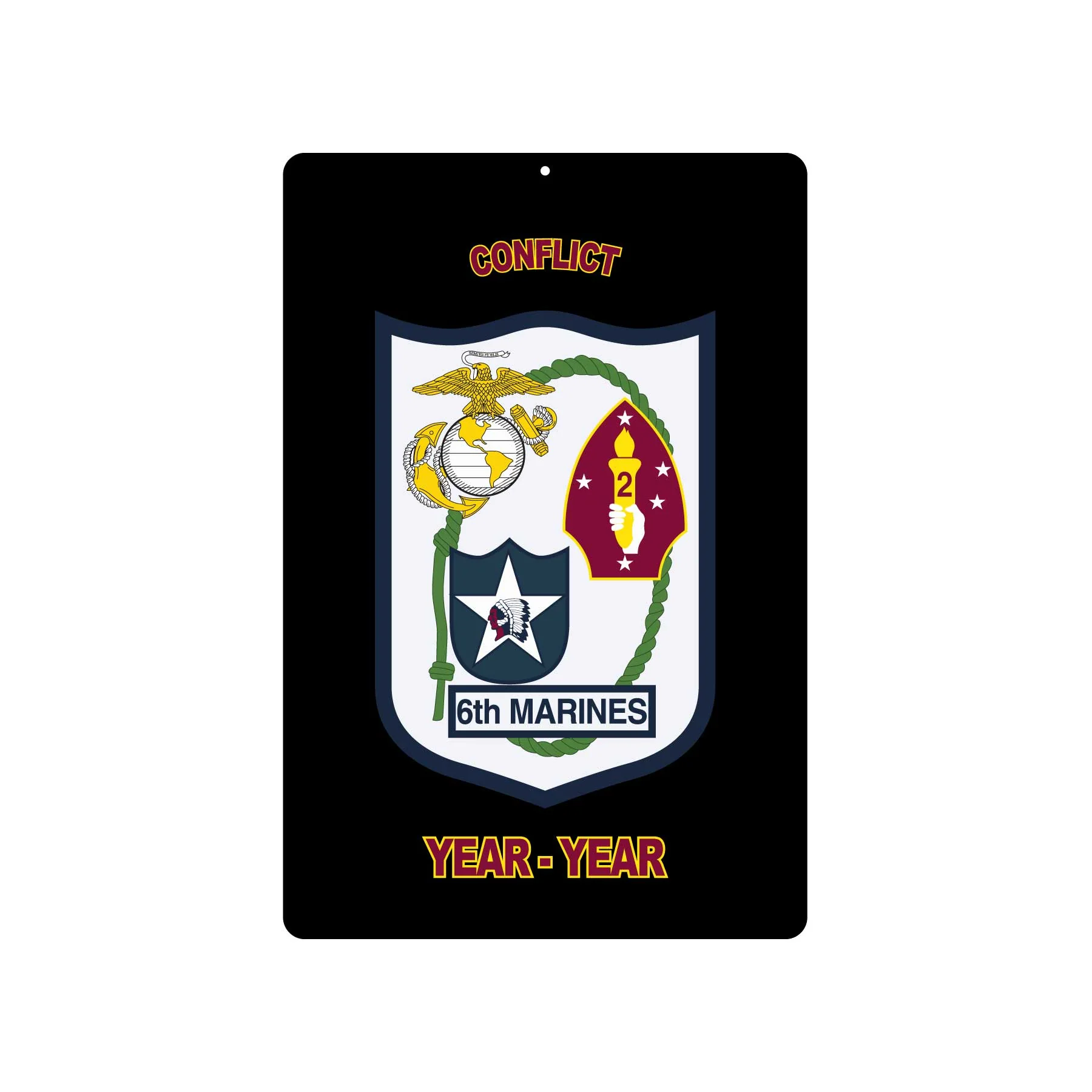 6th Marines Regimental Metal Sign - Image 2