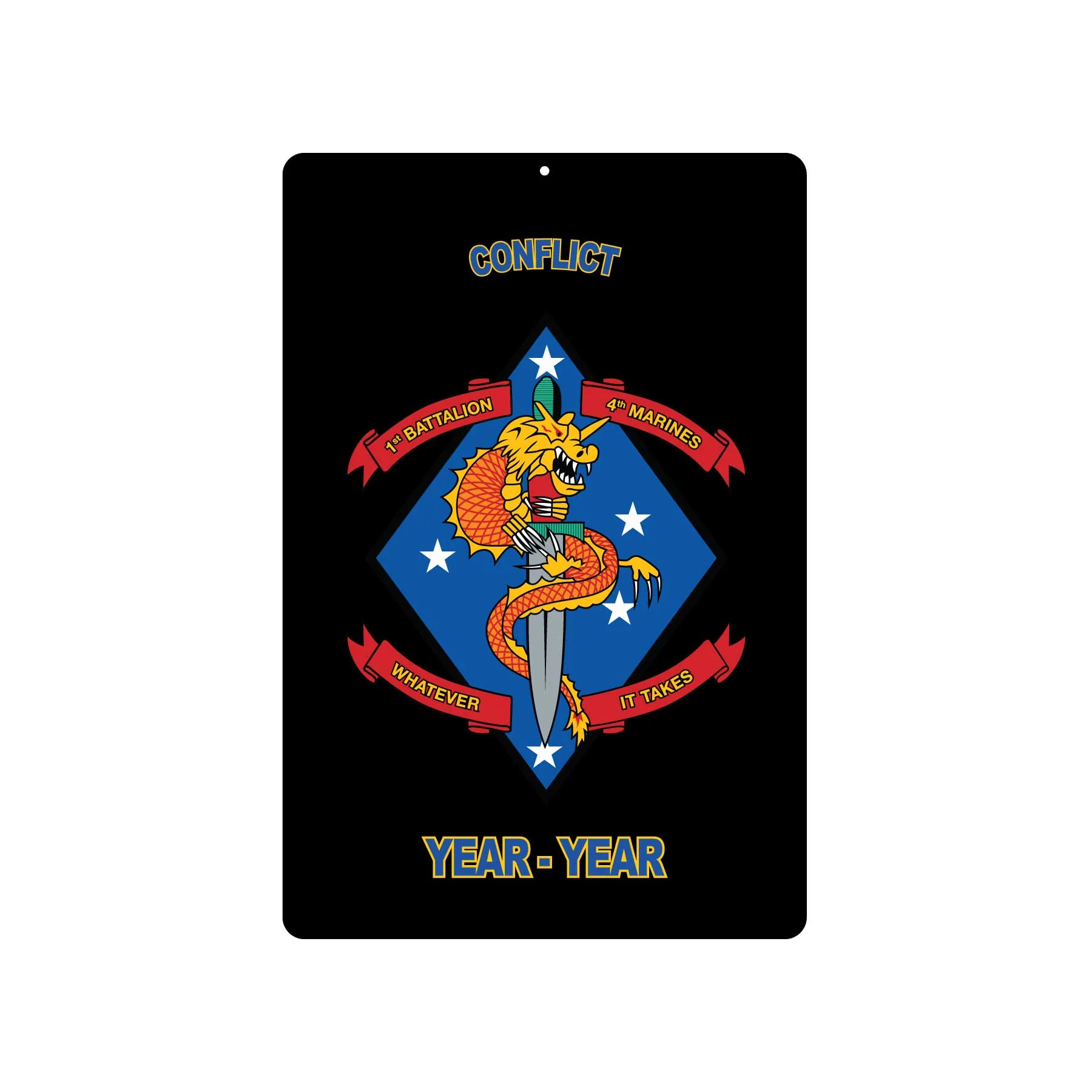 1st Battalion 4th Marines Metal Sign - Image 2