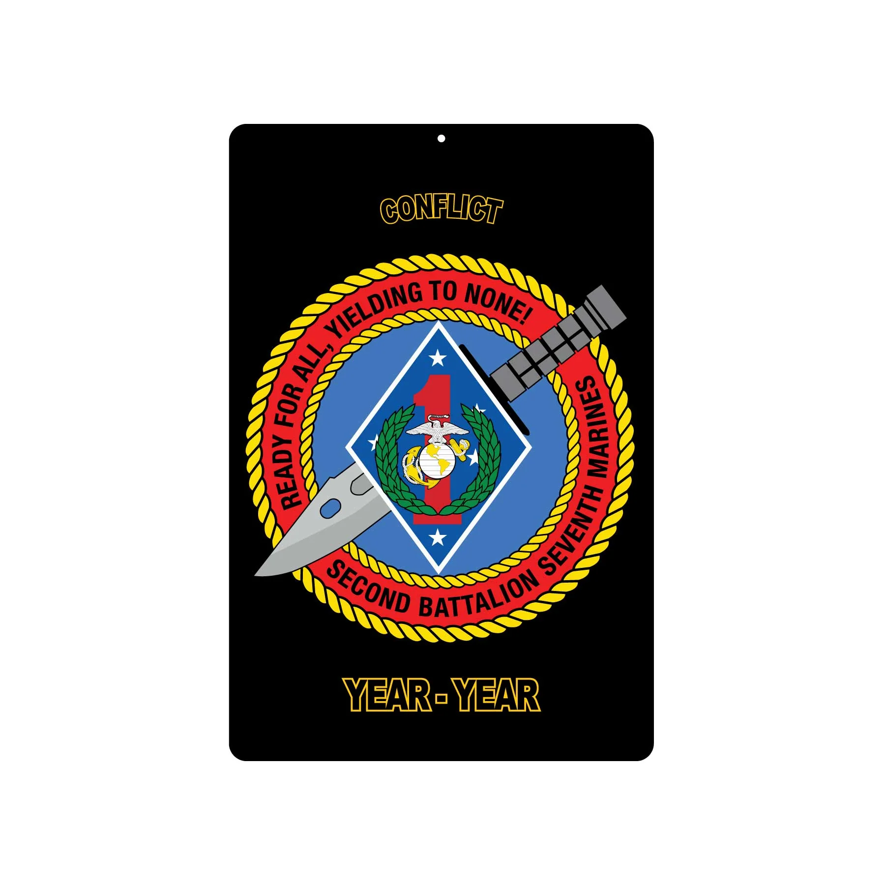 2nd Battalion 7th Marines Metal Sign - Image 2