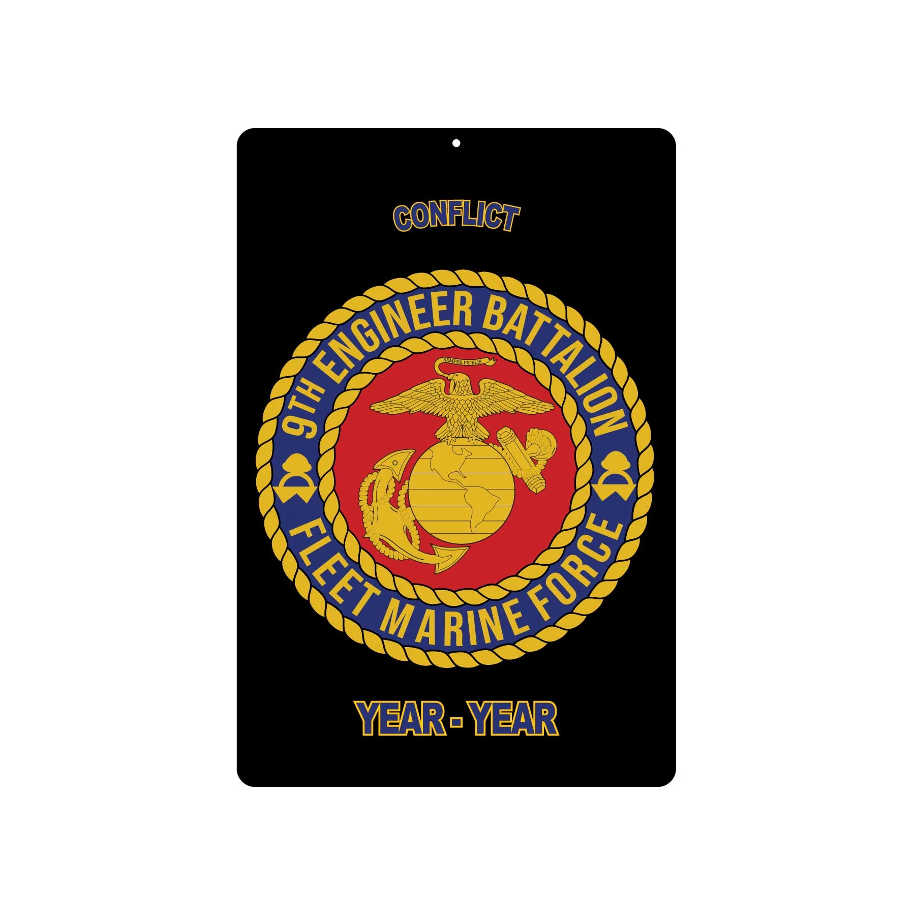 9th Marine Engineer Battalion Metal Sign - Image 2