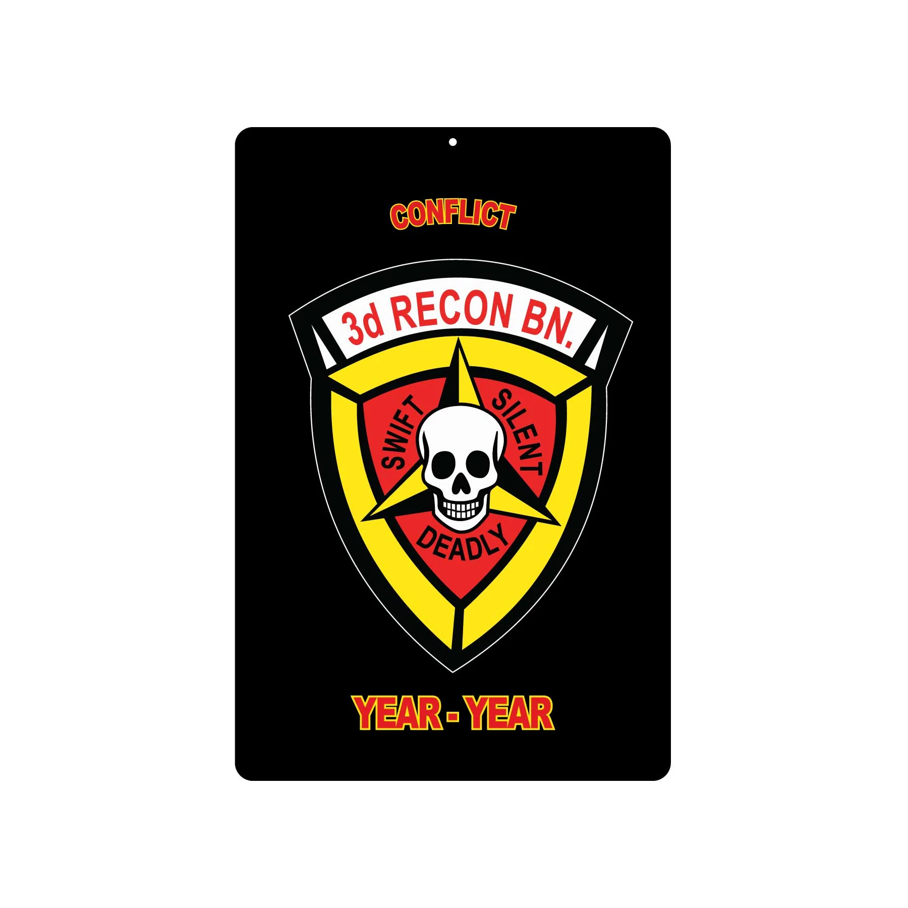 3rd Recon Battalion Metal Sign- White Rocker - Image 2
