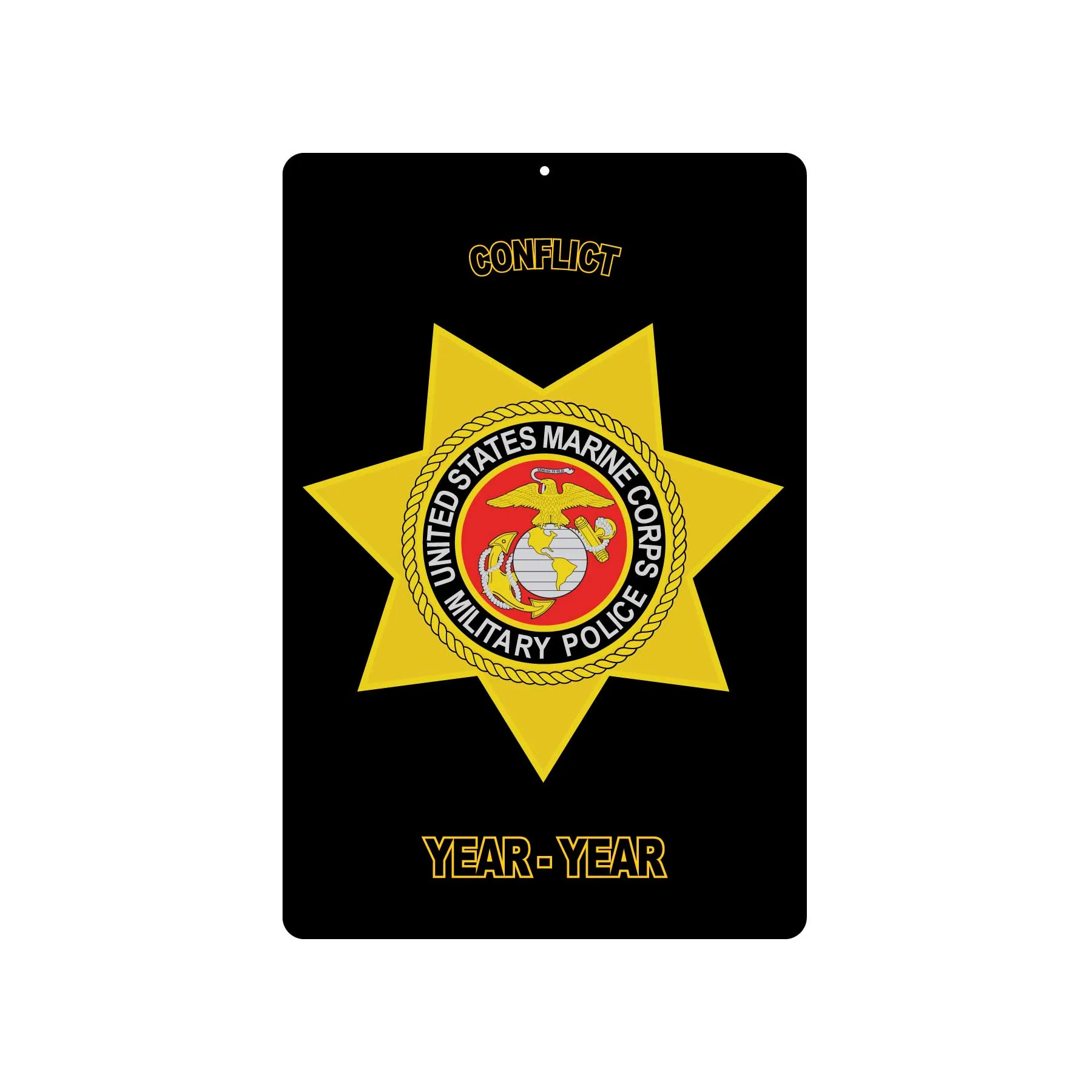USMC Military Police Star Metal Sign - Image 2