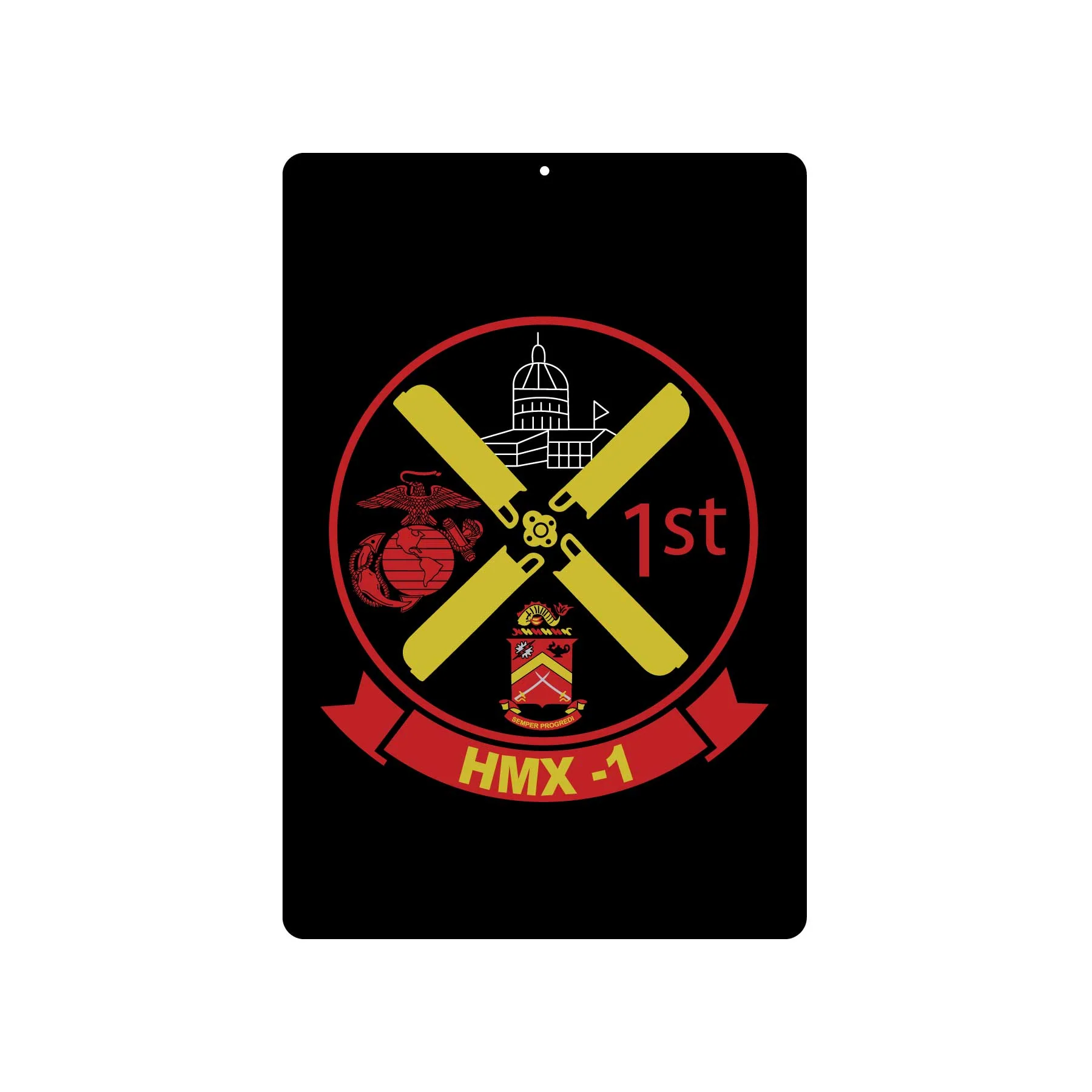 HMX-1 Metal Sign- Red & Yellow