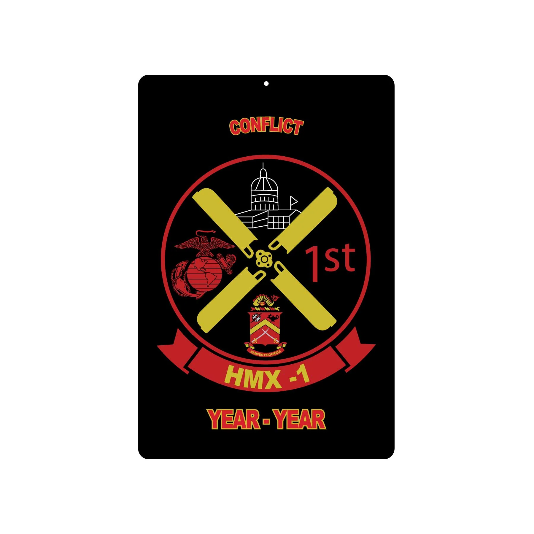 HMX-1 Metal Sign- Red & Yellow - Image 2