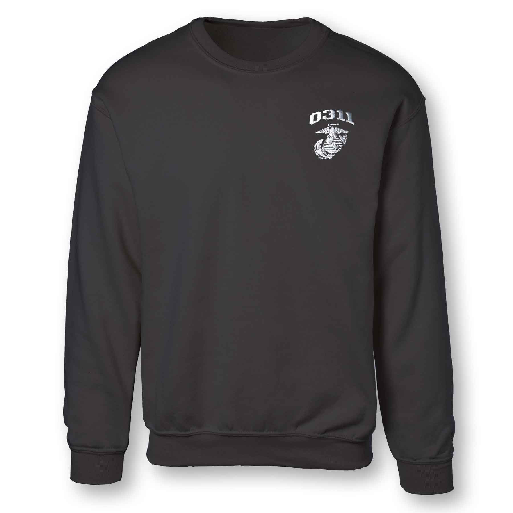 Marine Corps MOS Embroidered Sweatshirt - Black with Gray