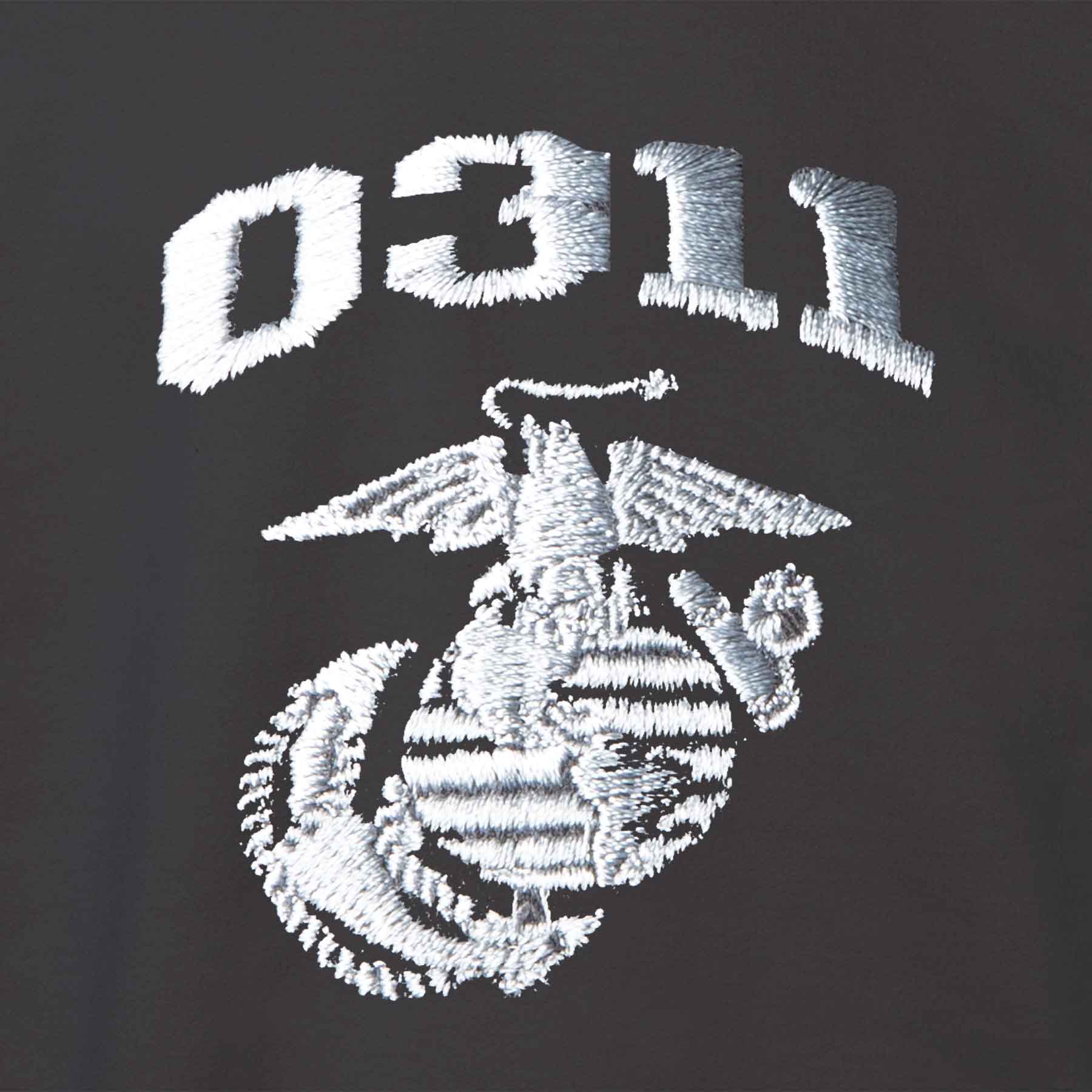 Marine Corps MOS Embroidered Sweatshirt - Black with Gray - Image 2