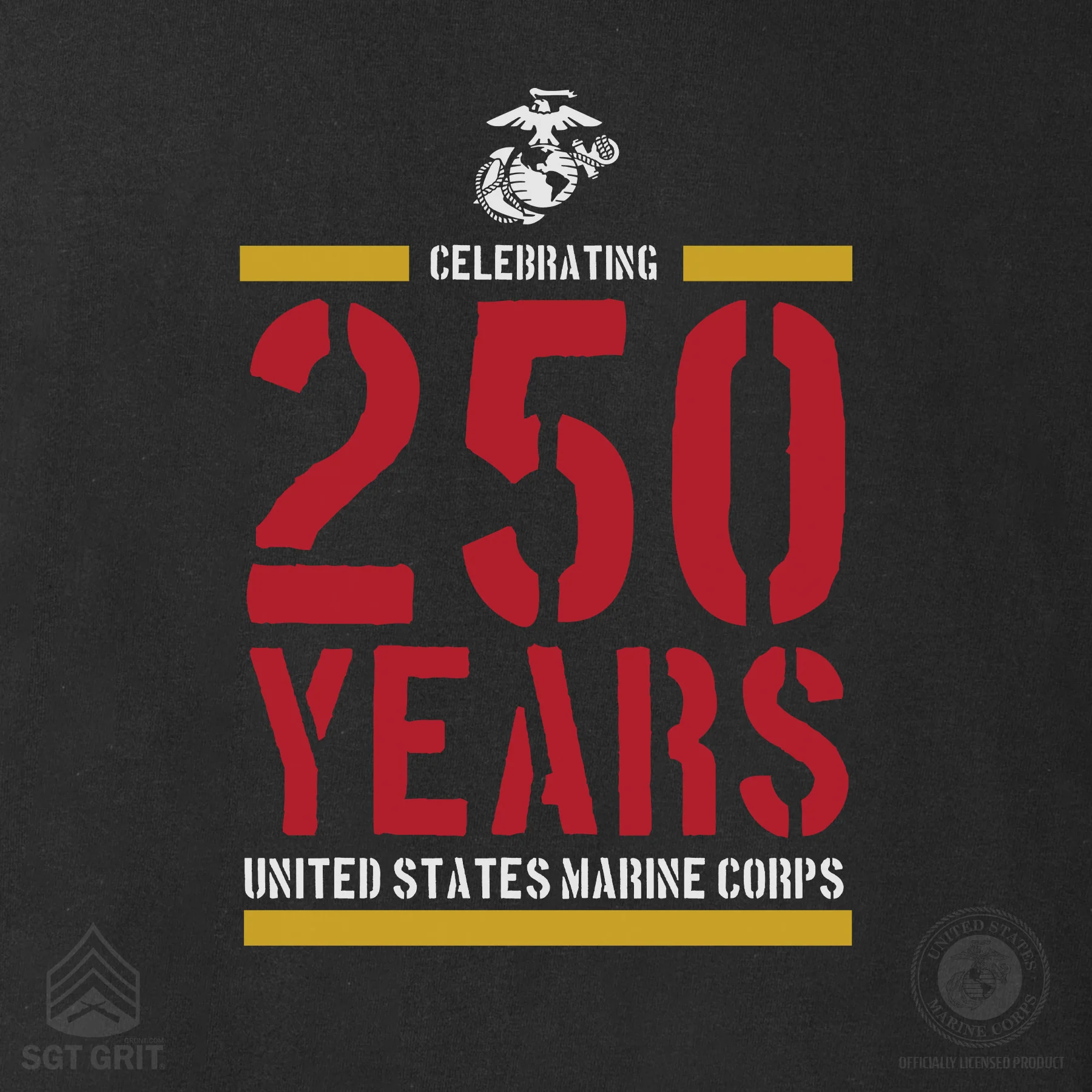 USMC Celebrating 250 Years Sweatshirt- Black - Image 3
