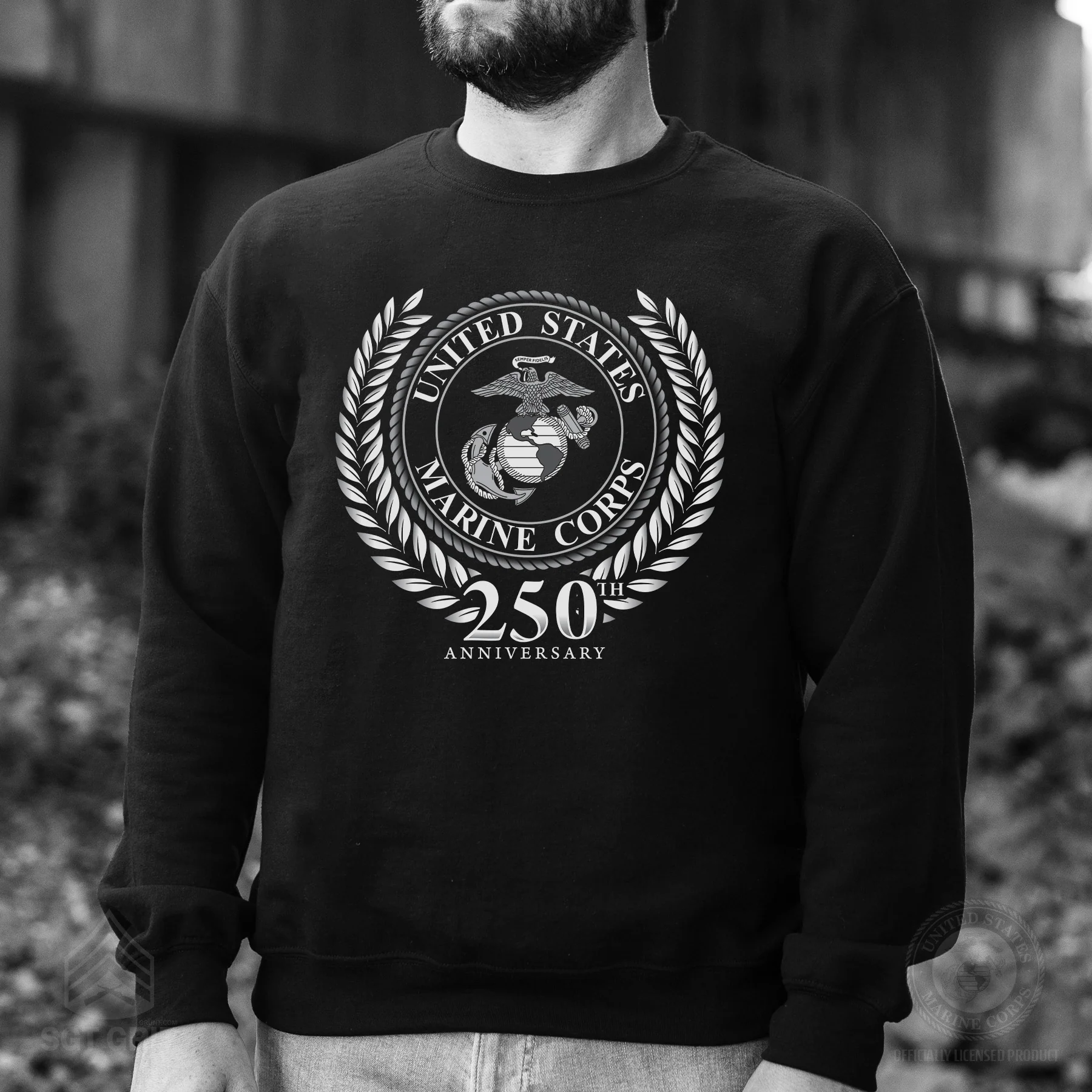 USMC 250th Anniversary Grayscale Sweatshirt - Image 2
