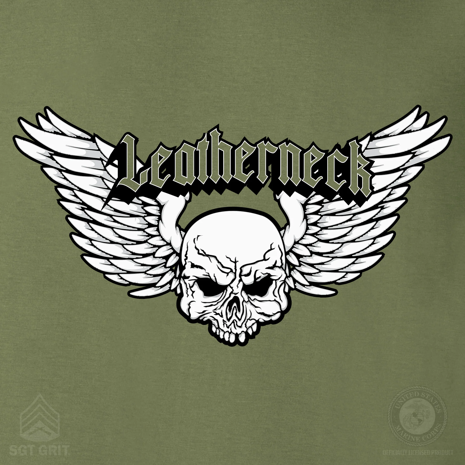 Leatherneck Skull Sweatshirt - OD Green - Image 3