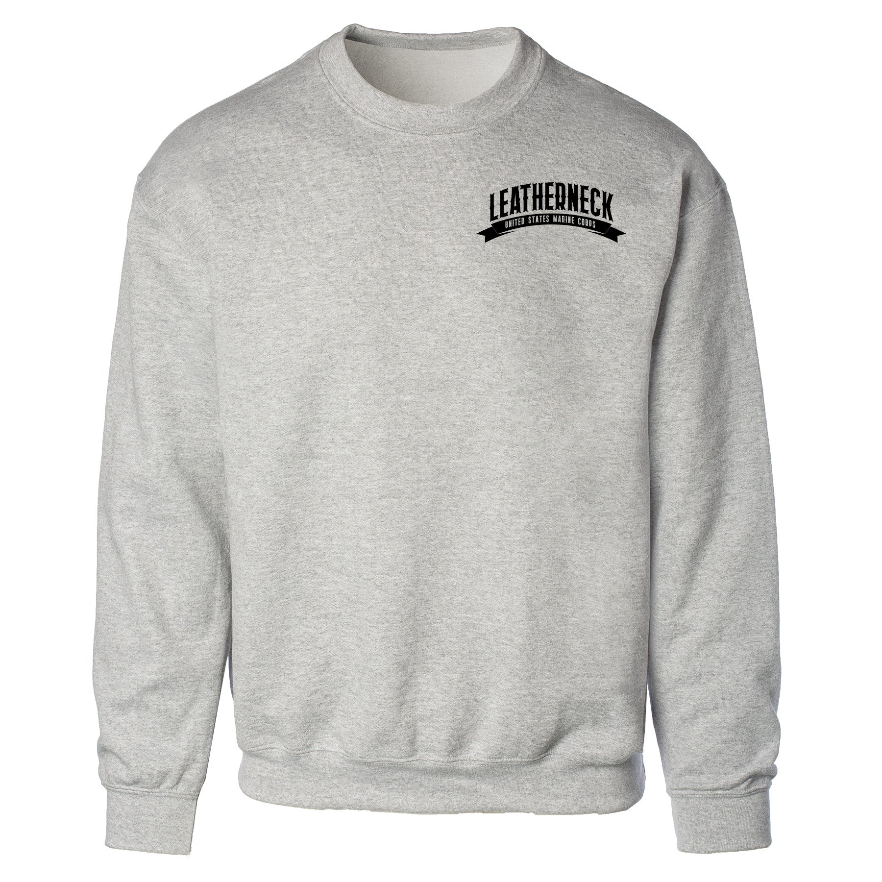 USMC Leatherneck Left Chest Sweatshirt- Gray