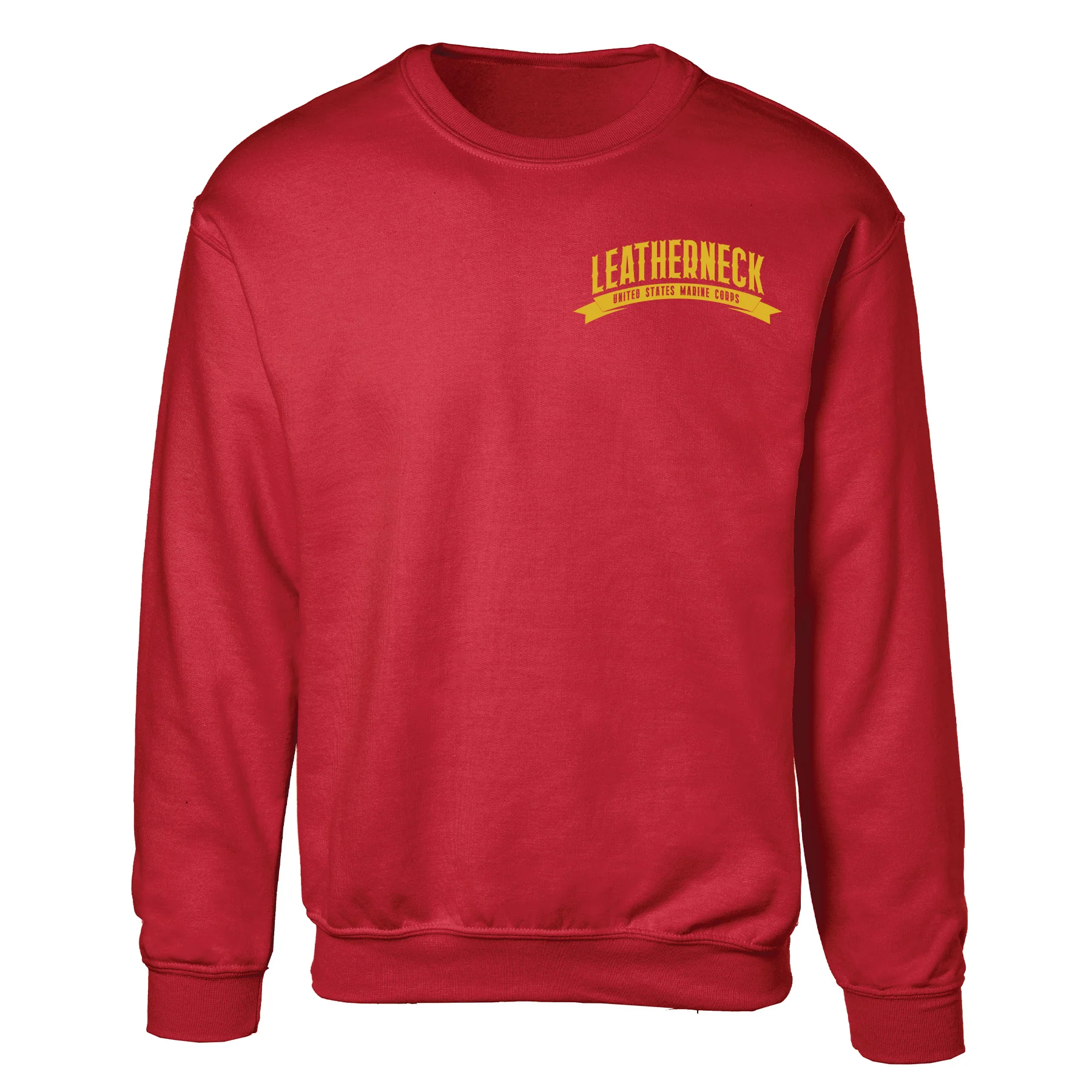 USMC Leatherneck Left Chest Sweatshirt- Red