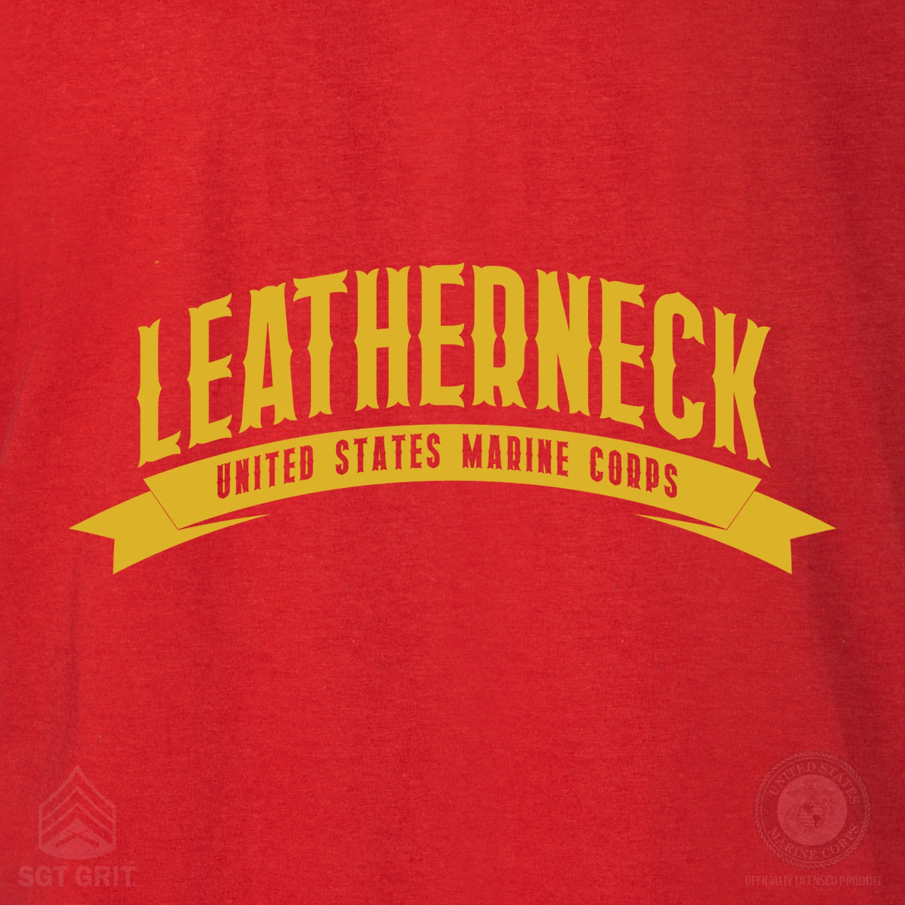 USMC Leatherneck Left Chest Sweatshirt- Red - Image 3