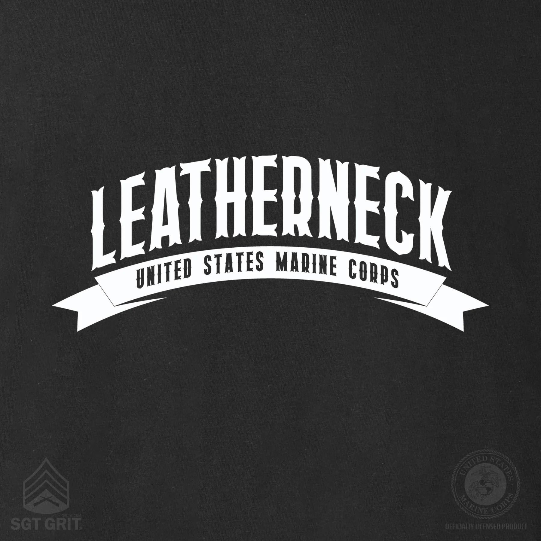 USMC Leatherneck Left Chest Sweatshirt- Black - Image 3
