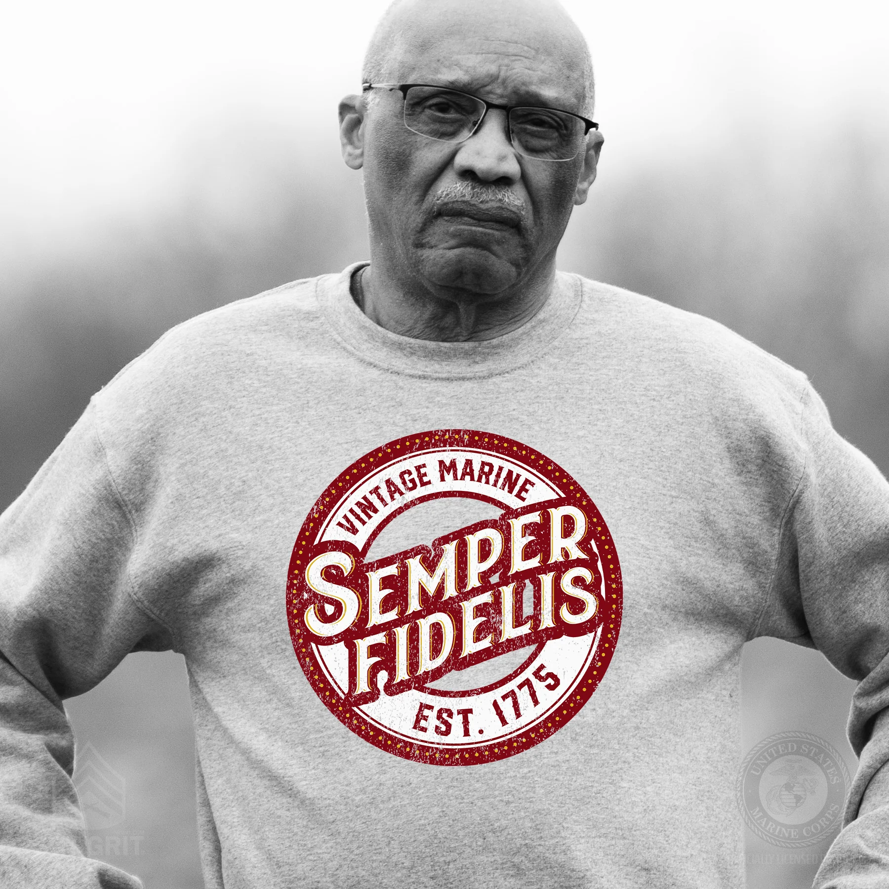 Semper Fidelis Vintage Marine Sweatshirt - Image 2