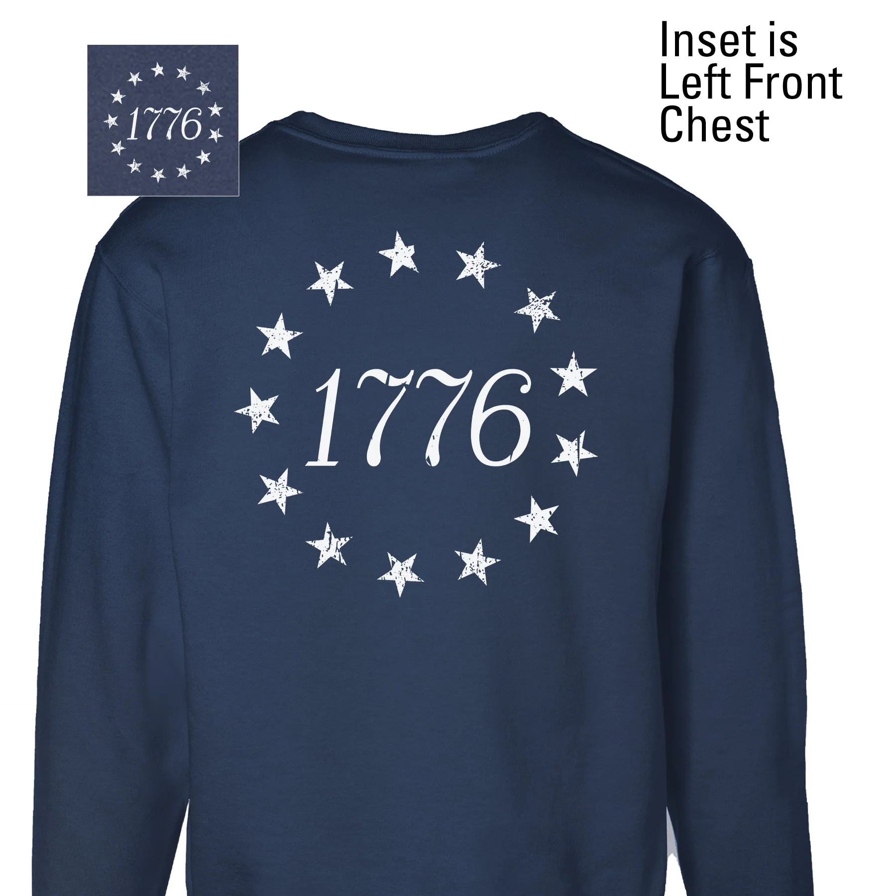 1776 Betsy Ross Flag Sweatshirt - Back Design