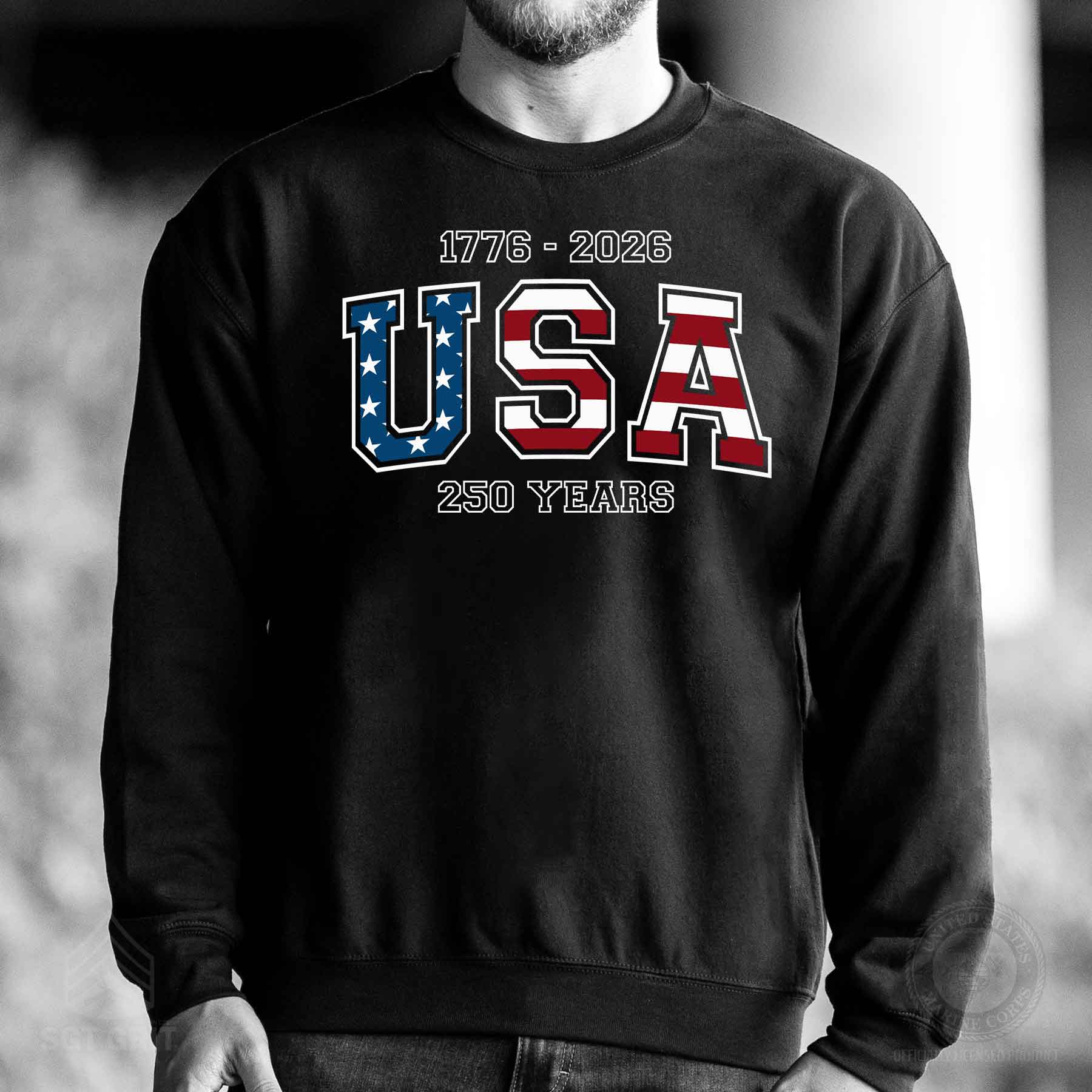 USA 250 Years Flag Sweatshirt - Image 2