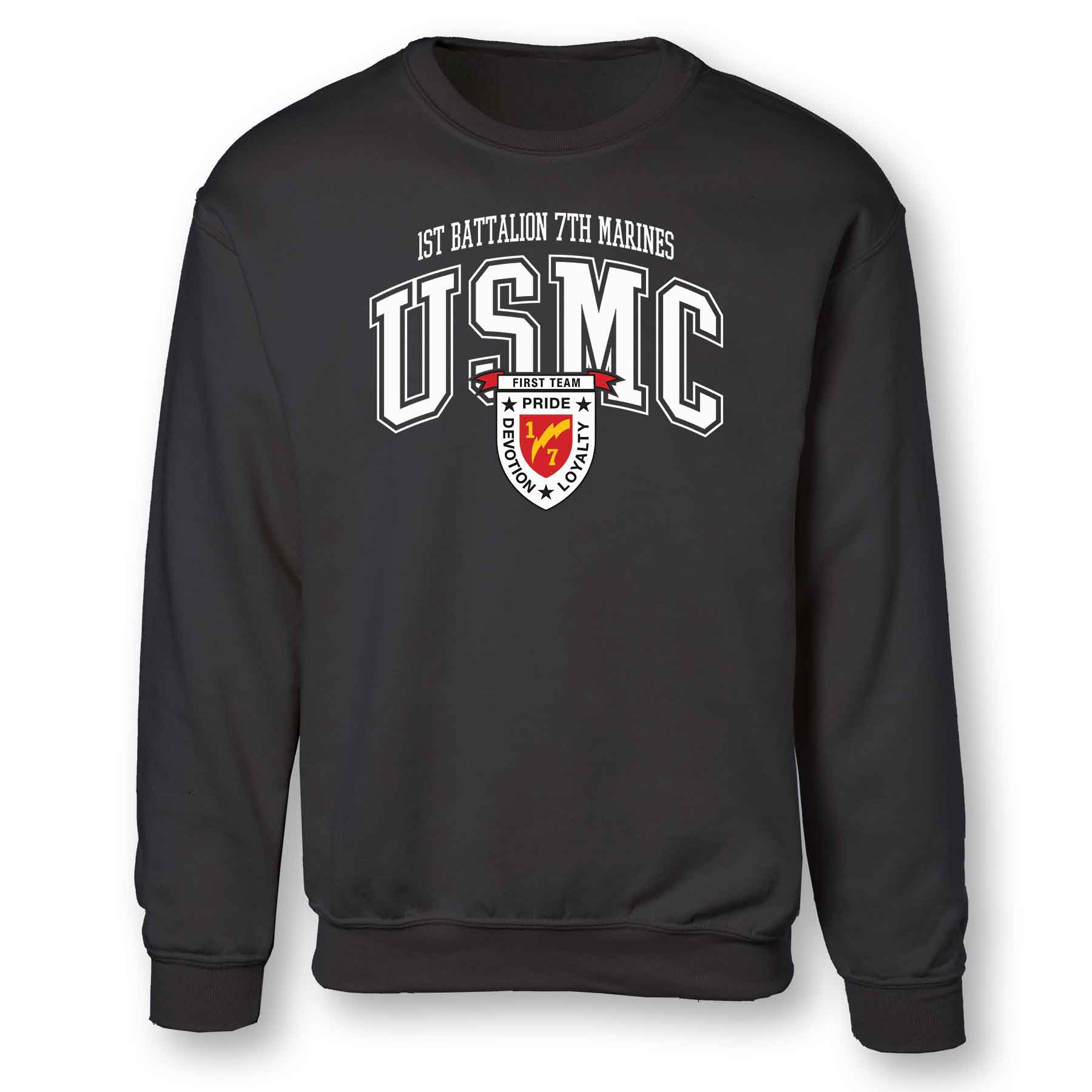 1st Battalion 7th Marines Arched Sweatshirt