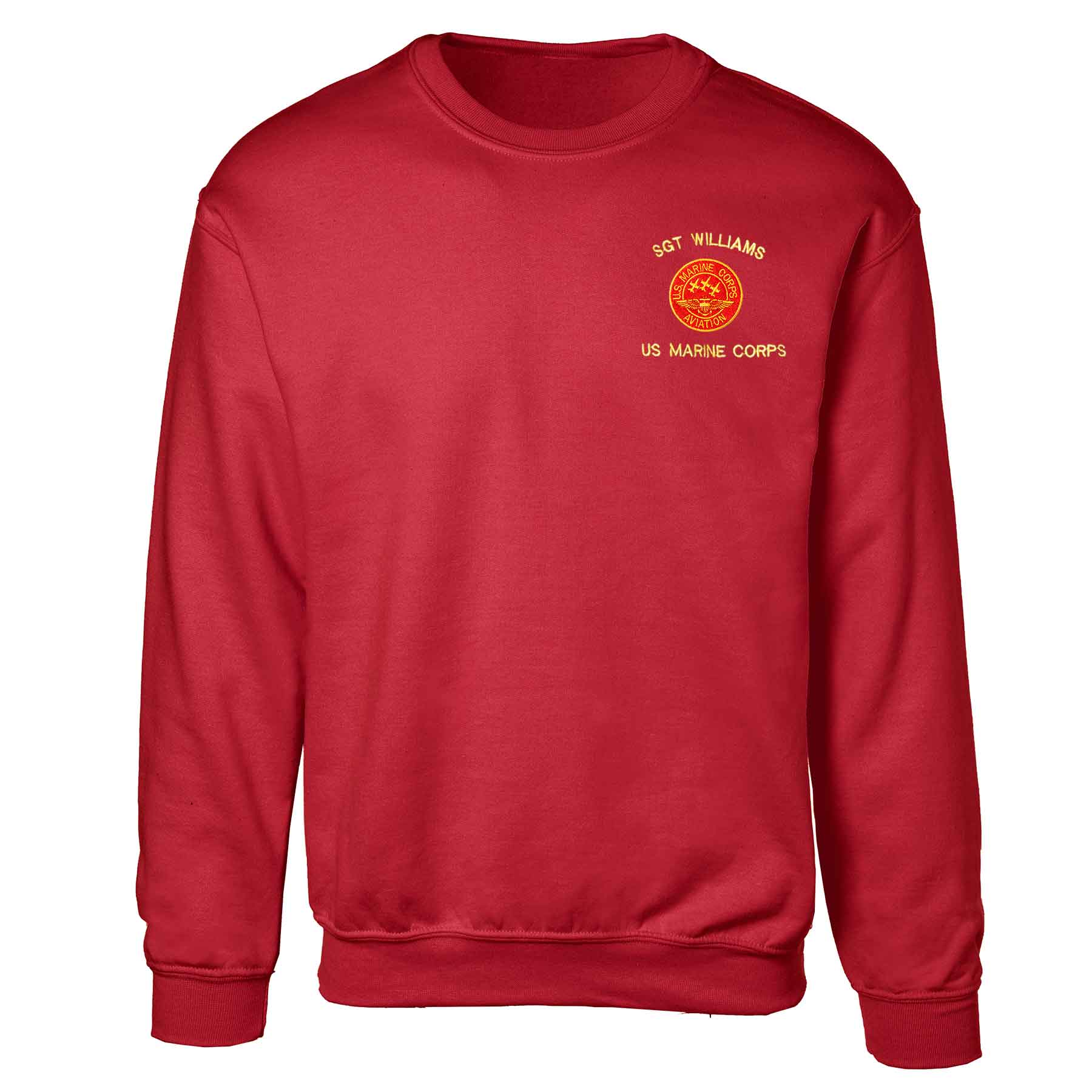 Red Marine Corps Aviation Embroidered Sweatshirt - Image 5