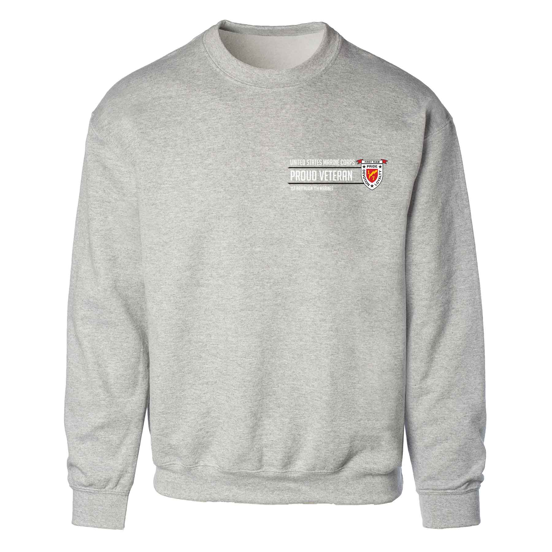 1st Battalion 7th Marines Proud Veteran Sweatshirt - Image 2