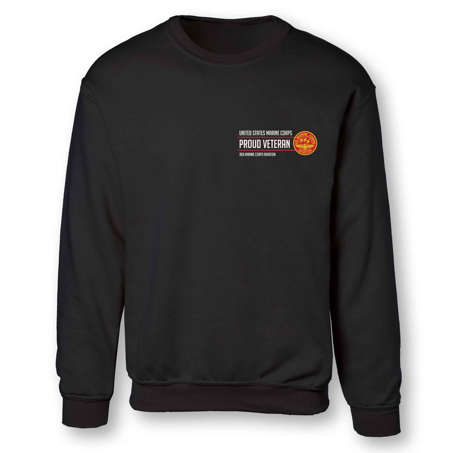 Red Marine Corps Aviation Proud Veteran Sweatshirt