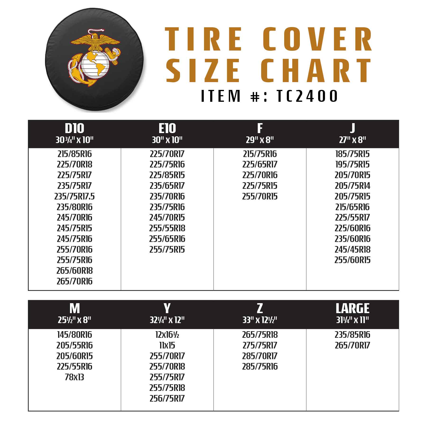 USMC Eagle, Globe, and Anchor Tire Cover - Image 3