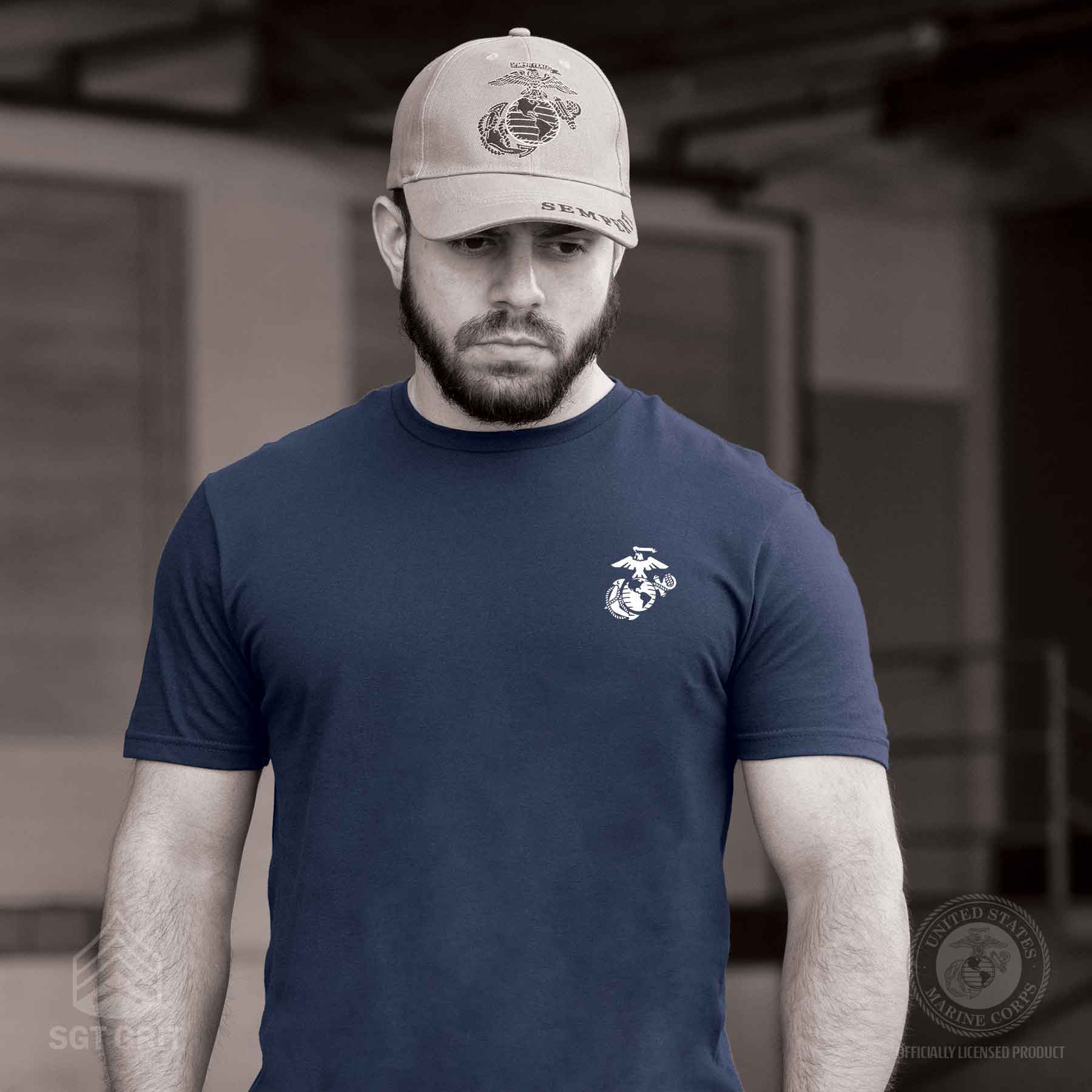 Dress Blues Bulldog Back With Left Chest T-shirt - Image 2