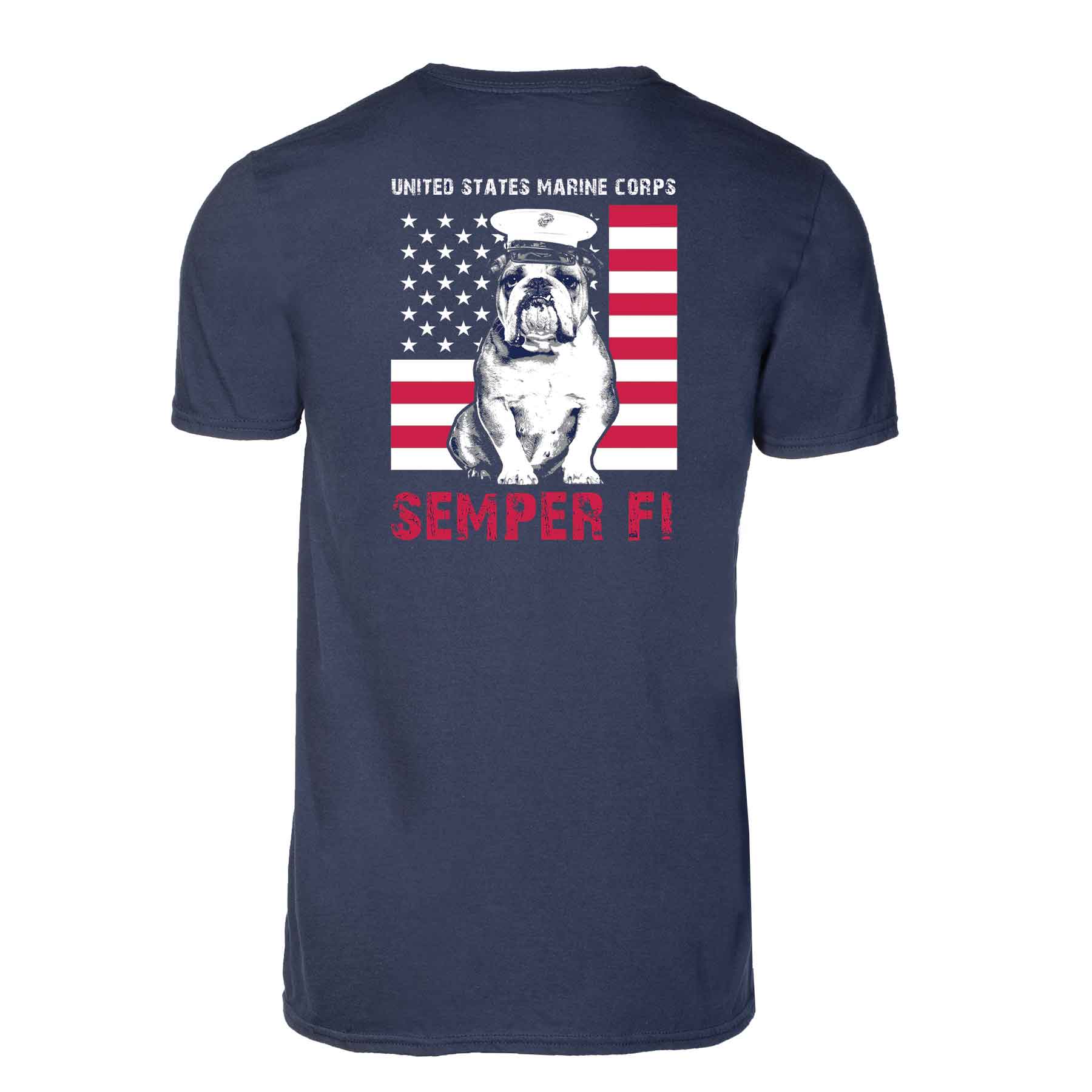 Dress Blues Bulldog Back With Left Chest T-shirt - Image 8