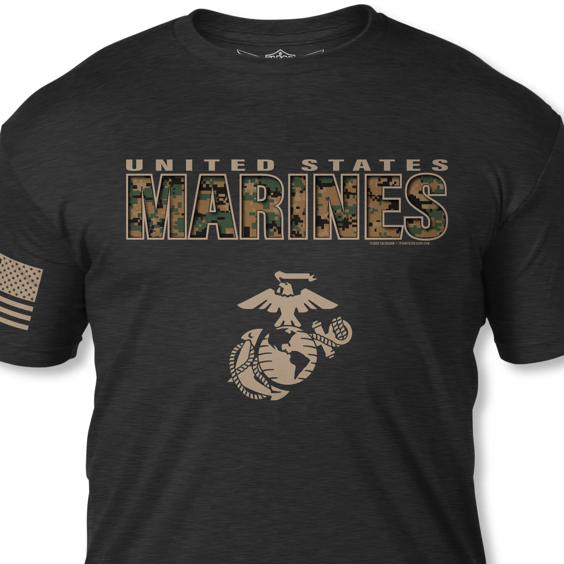 U.S. Marines Camouflage Letters T-Shirt