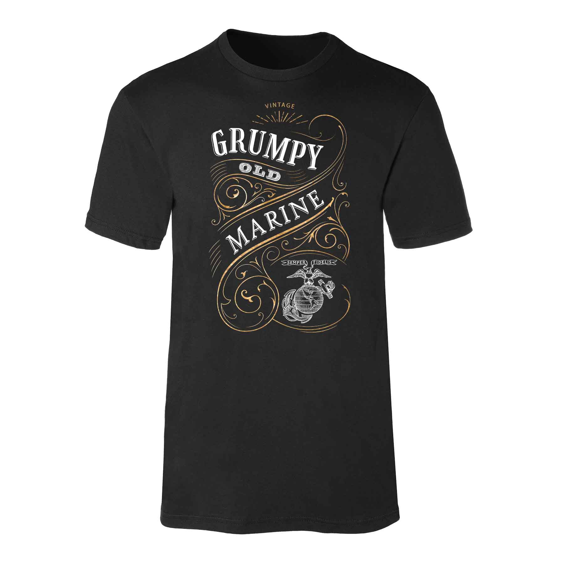 Grumpy Old Marine Vintage EGA Full Front T-shirt - Image 4