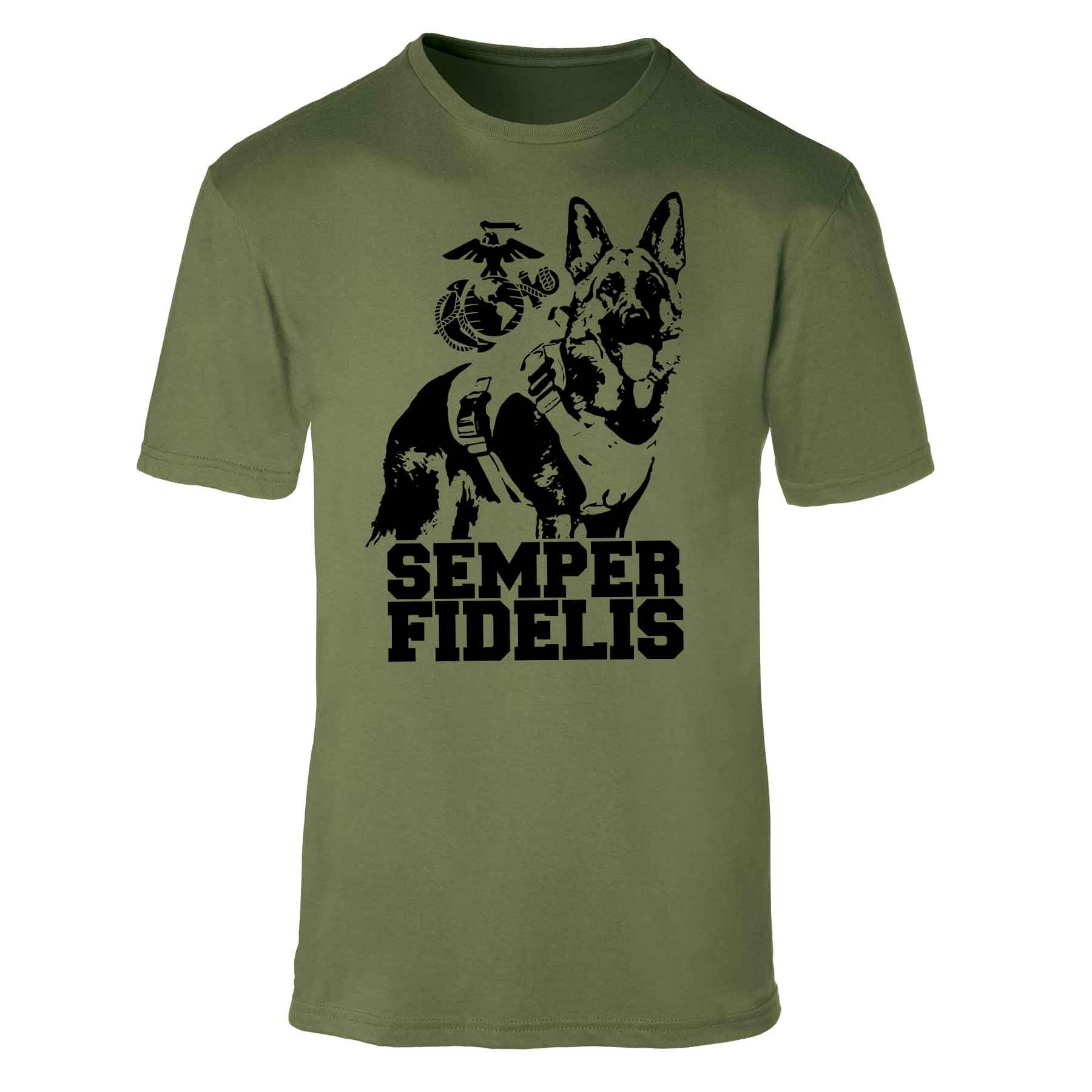 Marine Corps K-9 T-shirt with German Shepherd Graphic Design - Image 4
