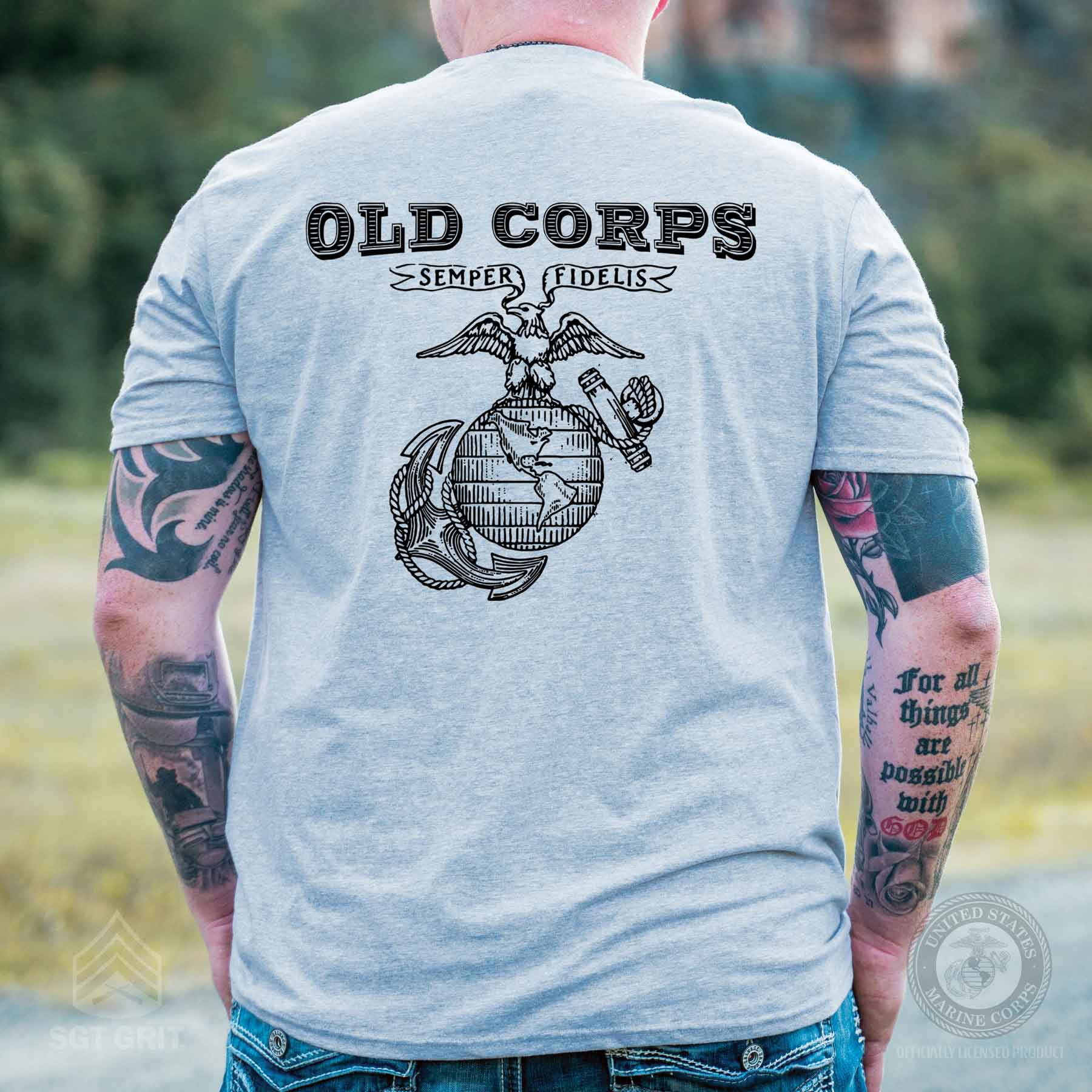 EGA Old Corps Back With Left Chest T-shirt - Image 6