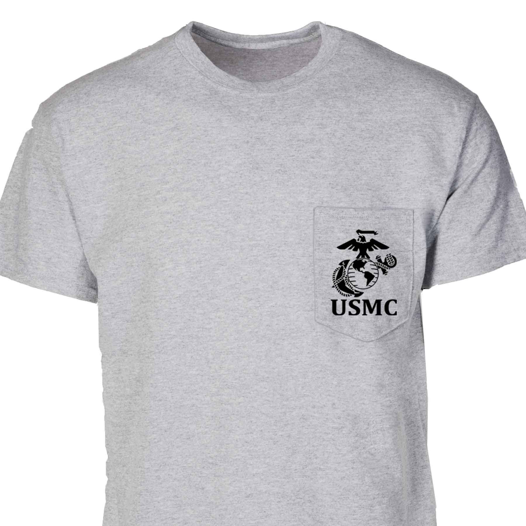 USMC Pocket T-Shirt with Marines EGA Emblem - Image 10
