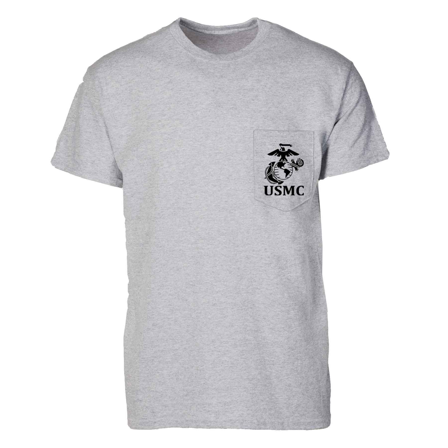USMC Pocket T-Shirt with Marines EGA Emblem - Image 12