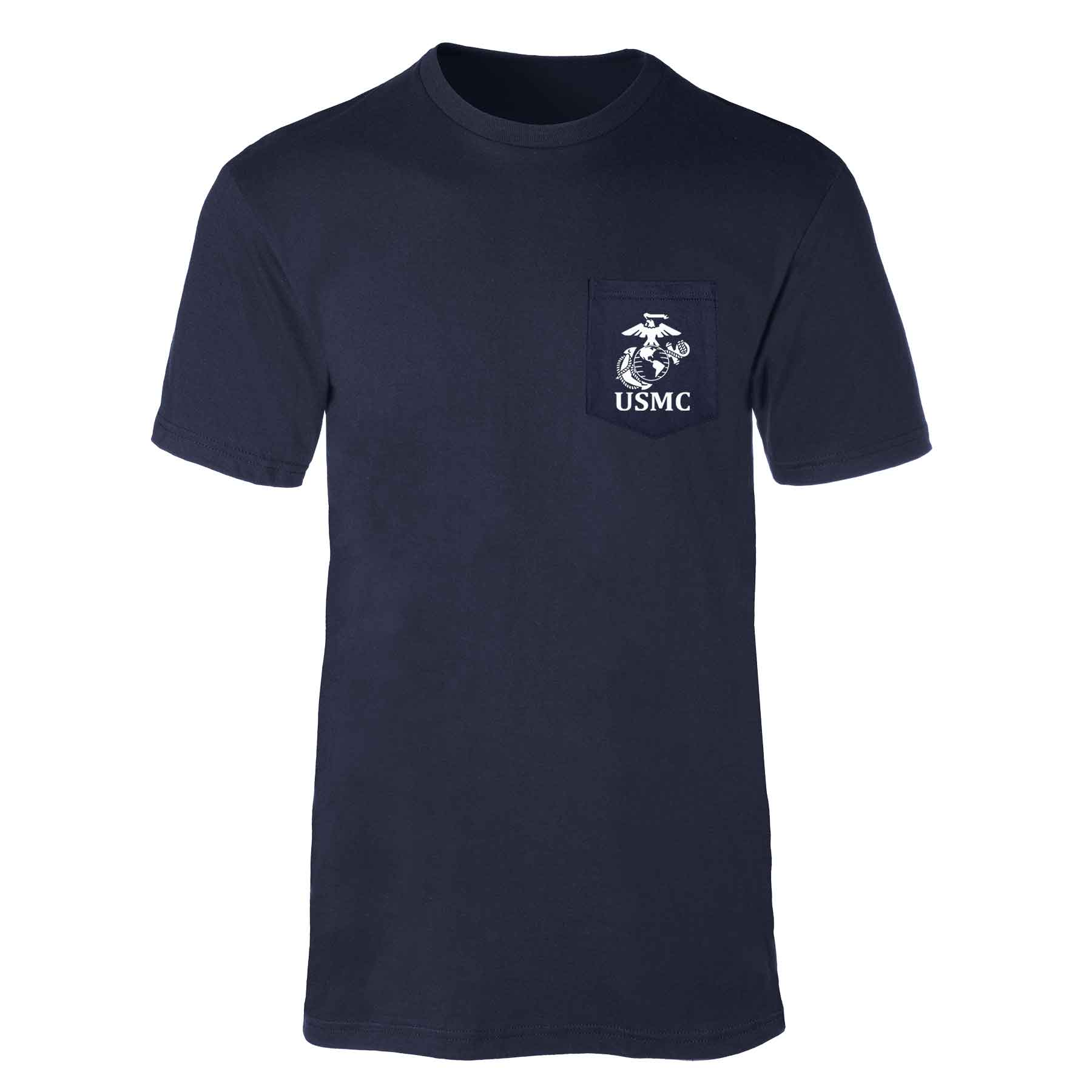 USMC Pocket T-Shirt with Marines EGA Emblem - Image 4