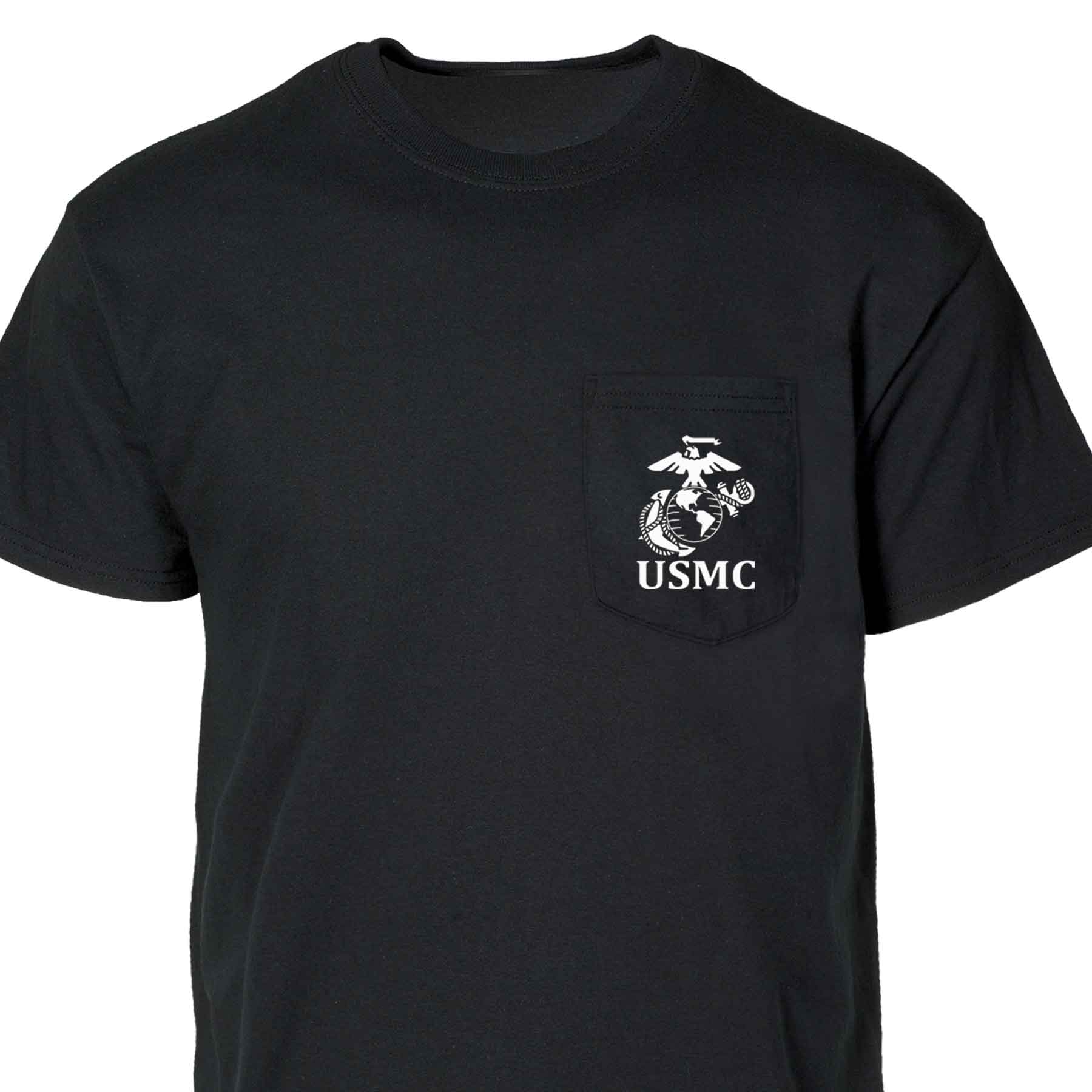 USMC Pocket T-Shirt with Marines EGA Emblem - Image 6