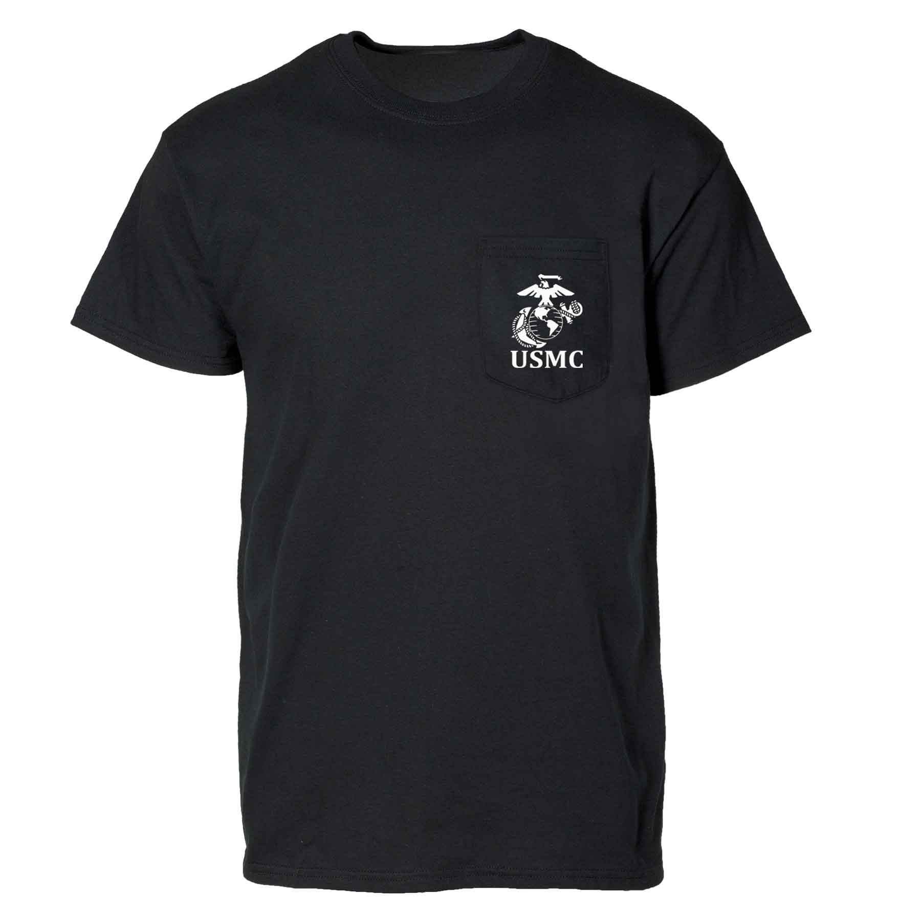 USMC Pocket T-Shirt with Marines EGA Emblem - Image 9