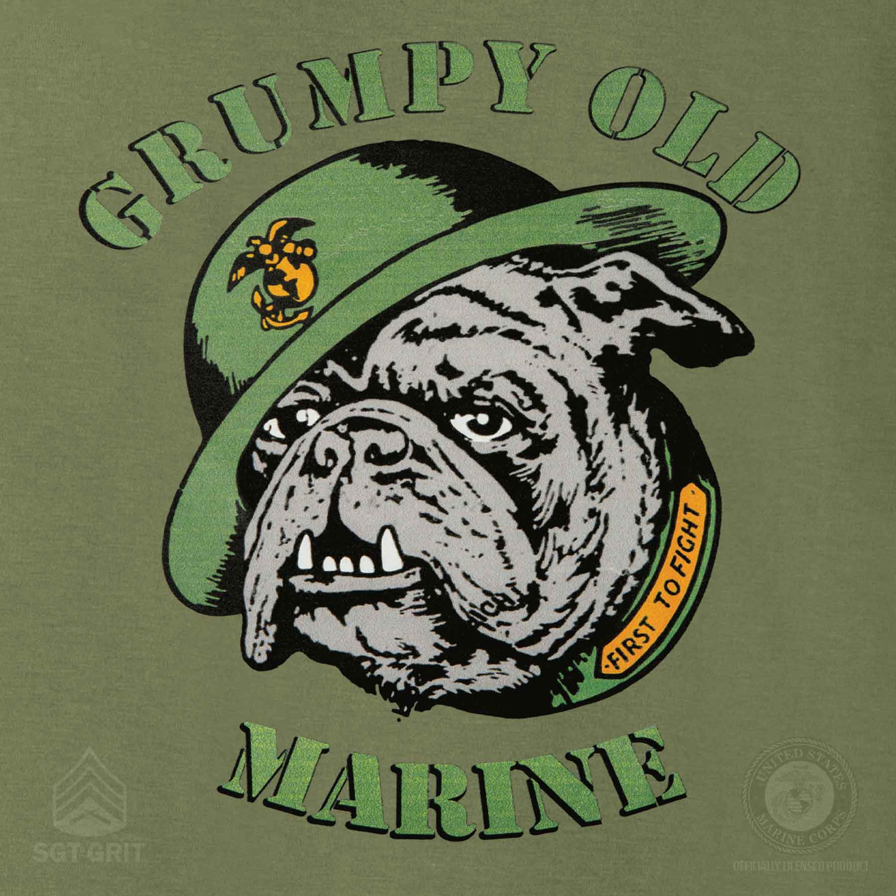 Grumpy Old Marine Bulldog Mascot T-shirt - Image 3