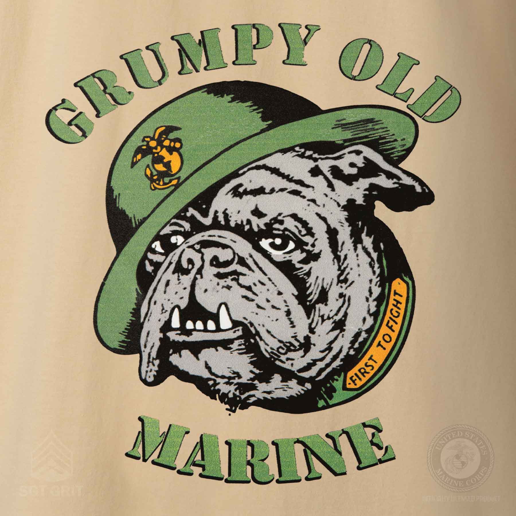 Grumpy Old Marine Bulldog Mascot T-shirt - Image 9