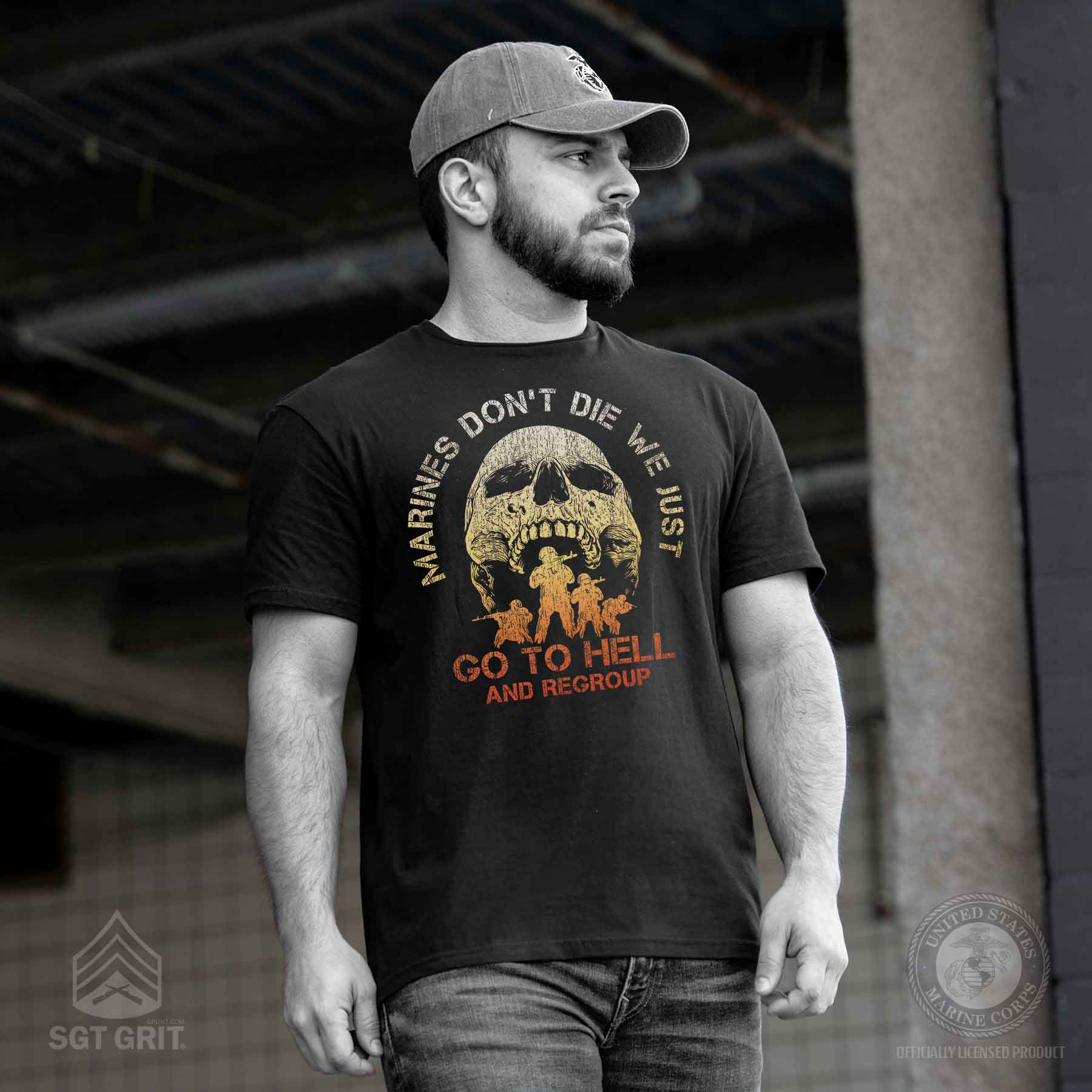 Marines Don't Die Full Front T-Shirt - Image 2