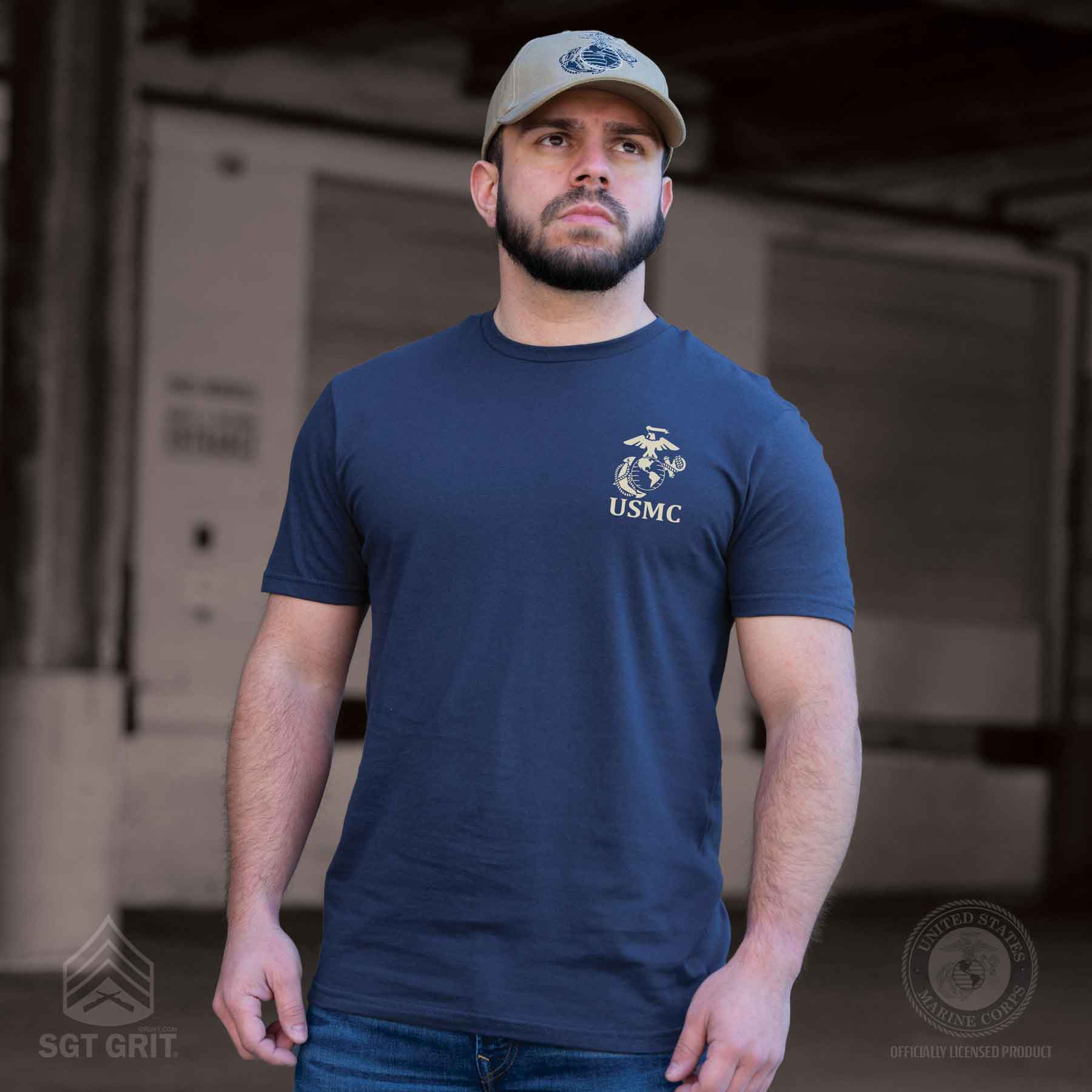 USMC Freedom Warriors Back With Left Chest T-shirt - Image 2