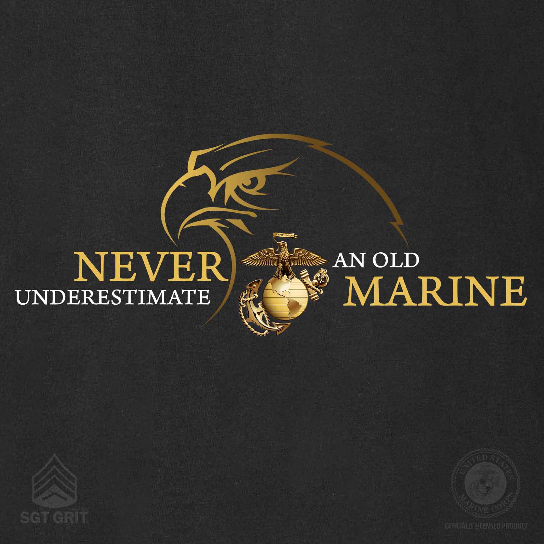 USMC 'Never Underestimate an Old Marine' T-shirt - Image 3