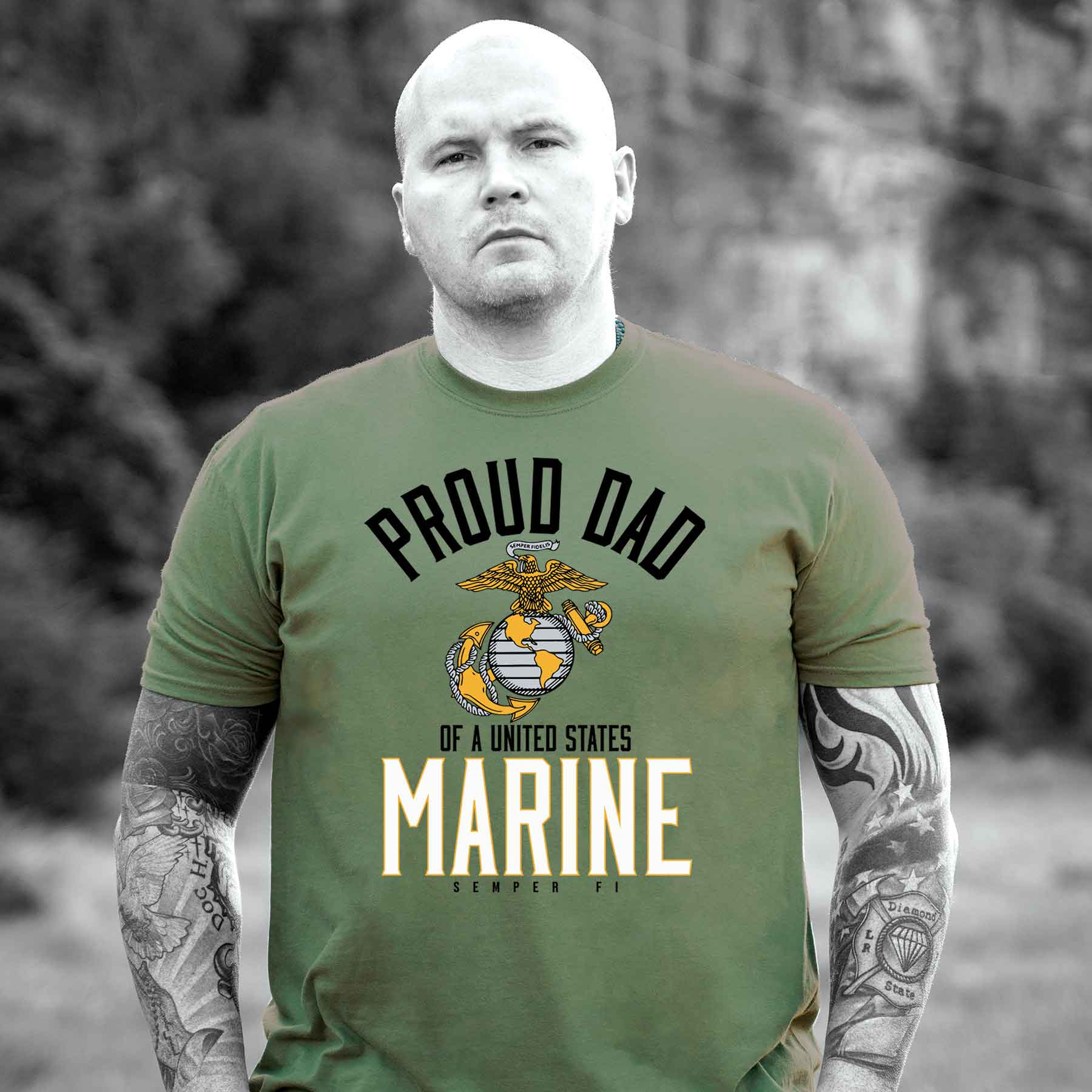 Personalized Proud "Family" Of A United States Marine T-Shirt - Image 7
