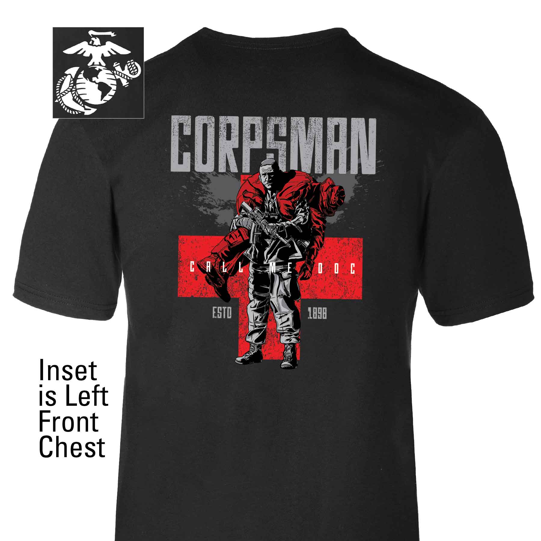 Corpsman Back With Left Chest T-shirt