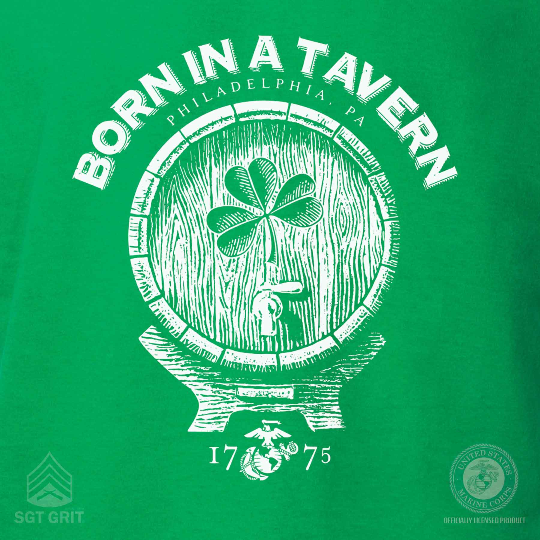 Born In A Tavern Shamrock T-shirt - Image 3
