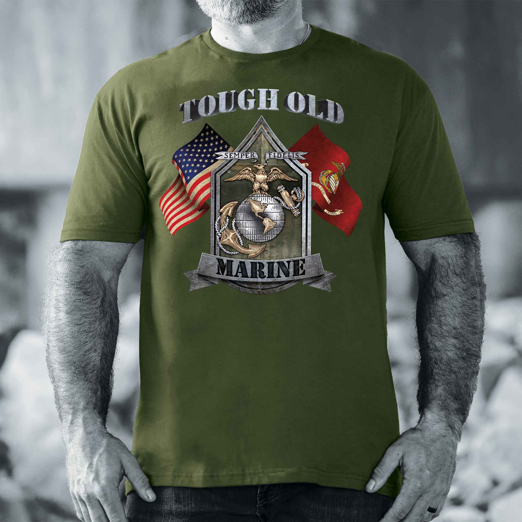 Tough Old Marine T-shirt - Image 10