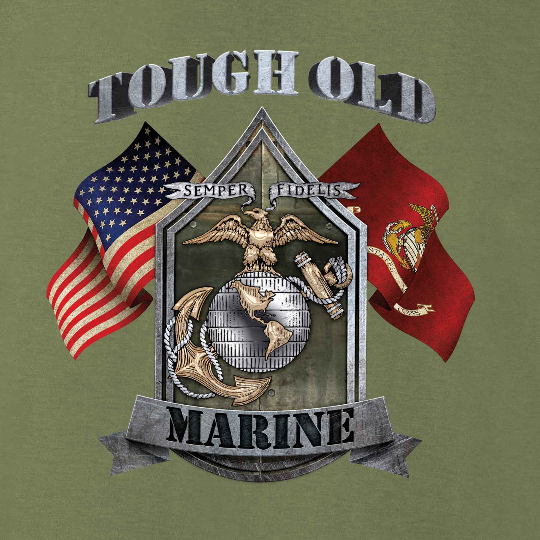 Tough Old Marine T-shirt - Image 11