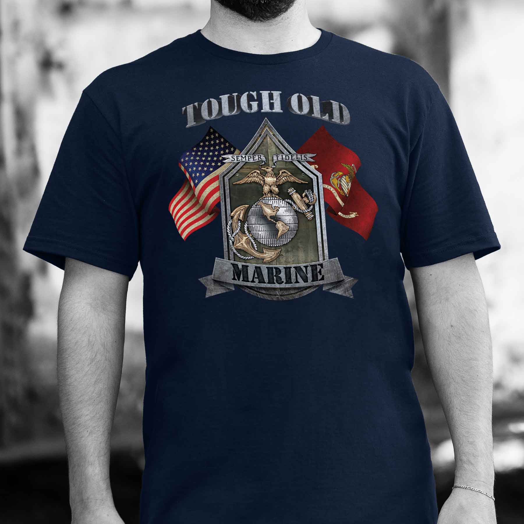 Tough Old Marine T-shirt - Image 2