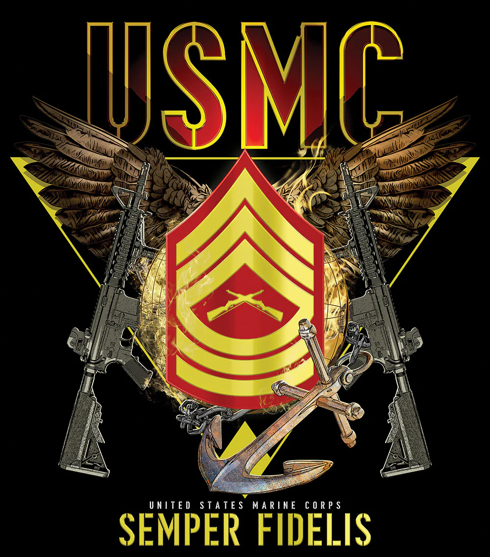 Exclusive Marine Corps T-shirt Customized by Rank - Image 11