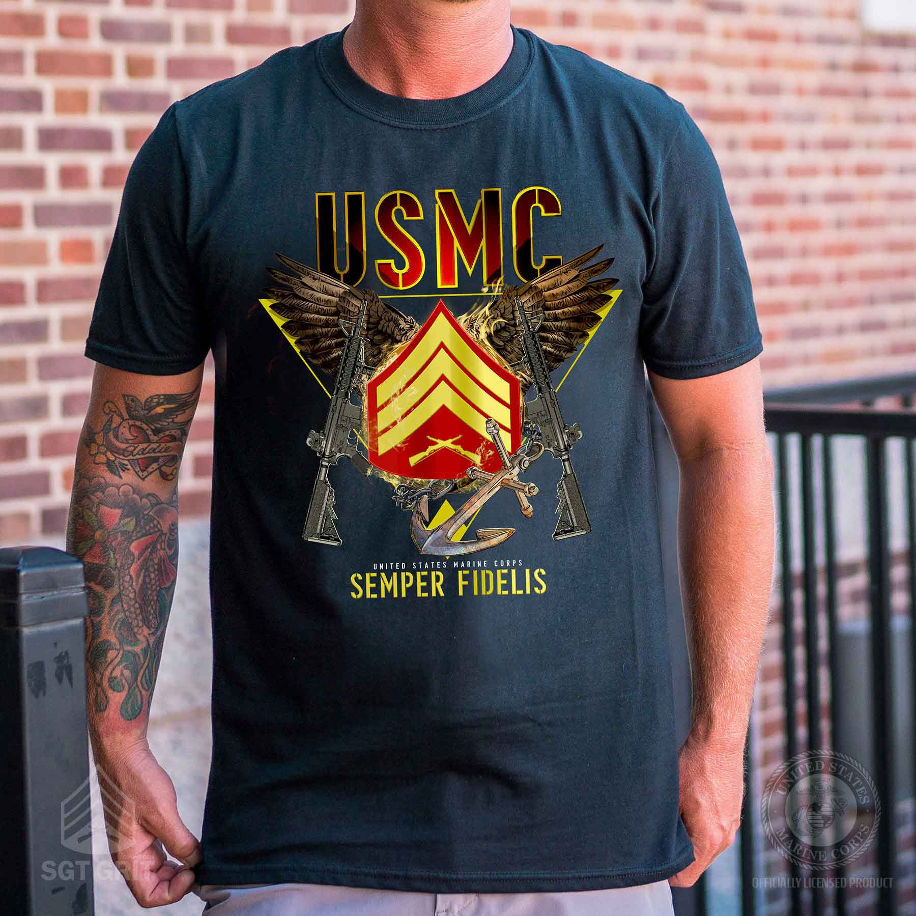 Exclusive Marine Corps T-shirt Customized by Rank - Image 2