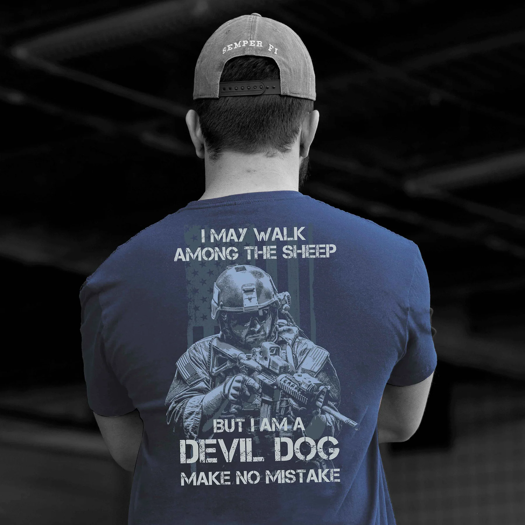Devil Dog Make No Mistake Back With Left Chest T-shirt - Image 6